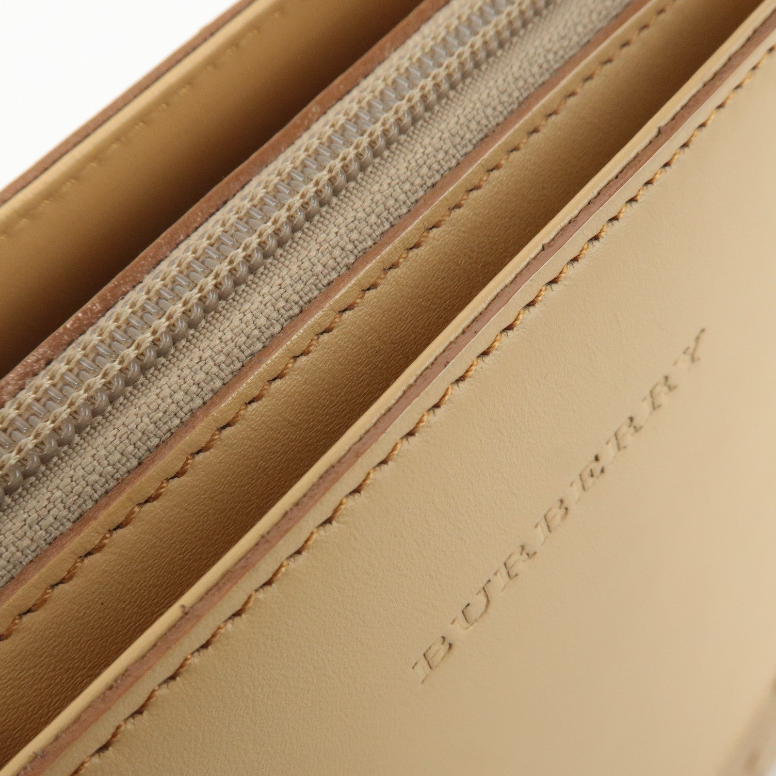 BURBERRY London Leather Suede Tote Bag Hand Bag Beige Used