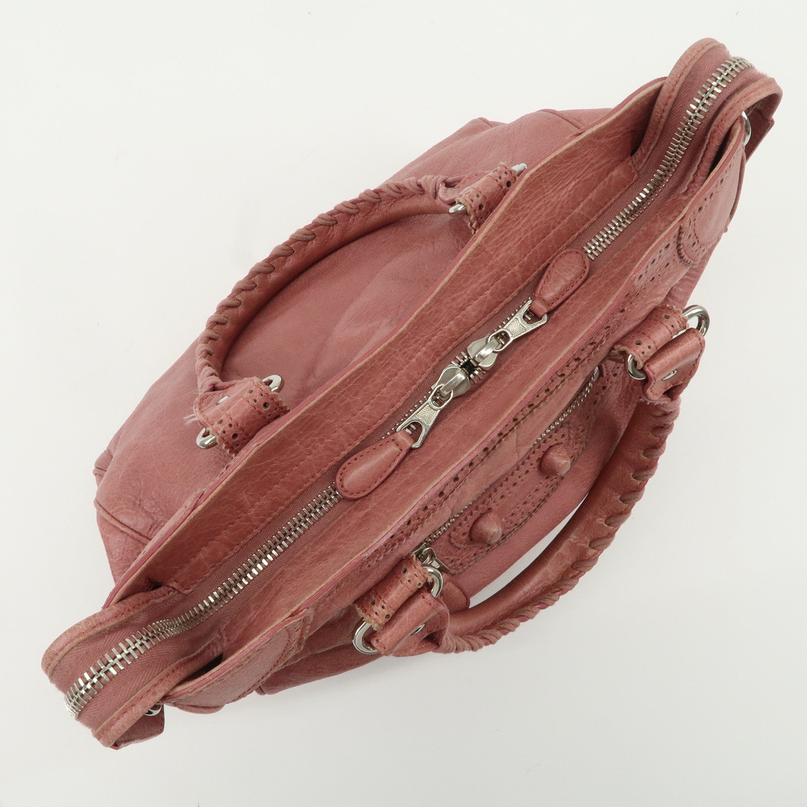 BALENCIAGA Leather Giant Velo 2Way Bag Hand Bag Pink 258045 Used