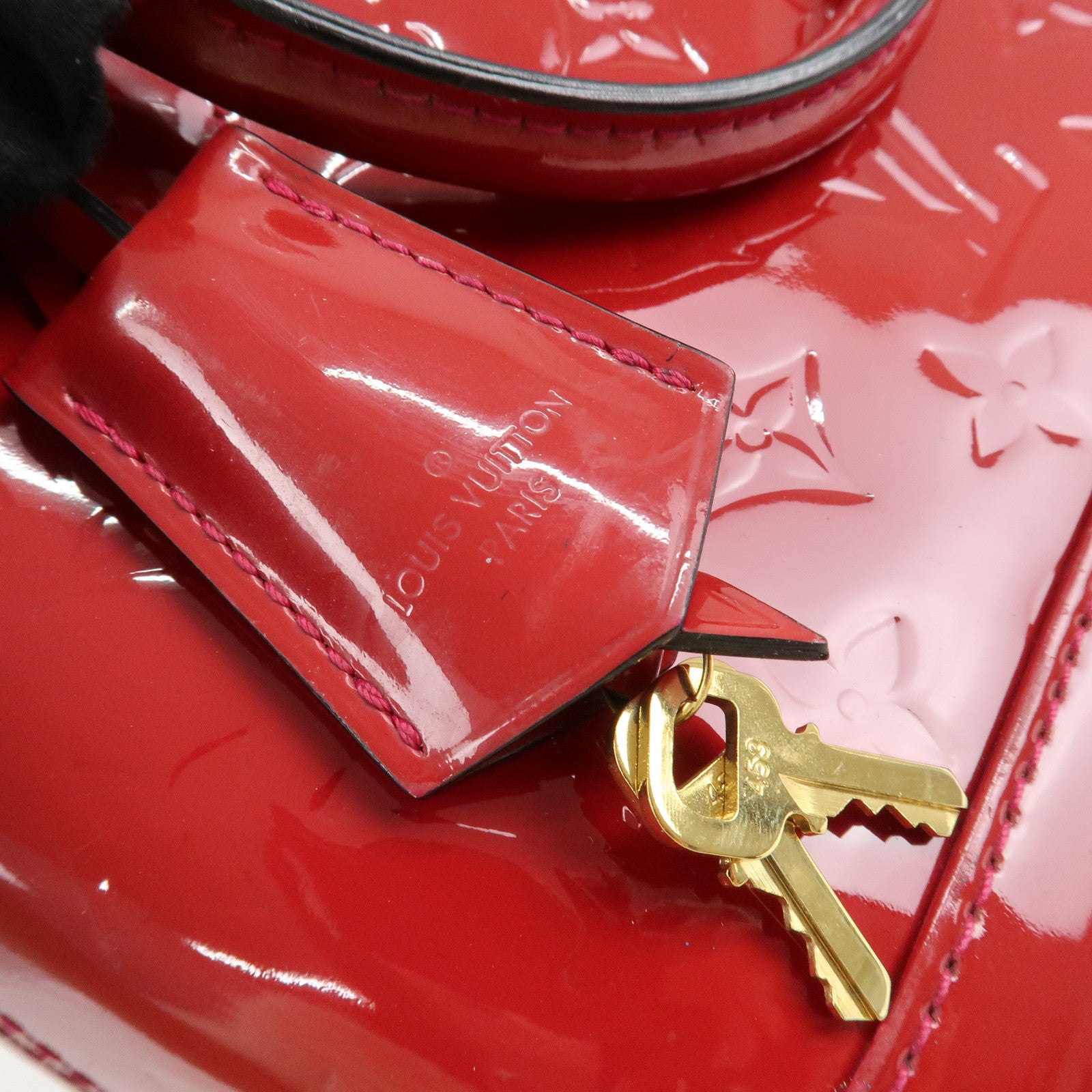 Louis Vuitton Monogram Vernis Alma BB 2Way Bag Red M91606 Used