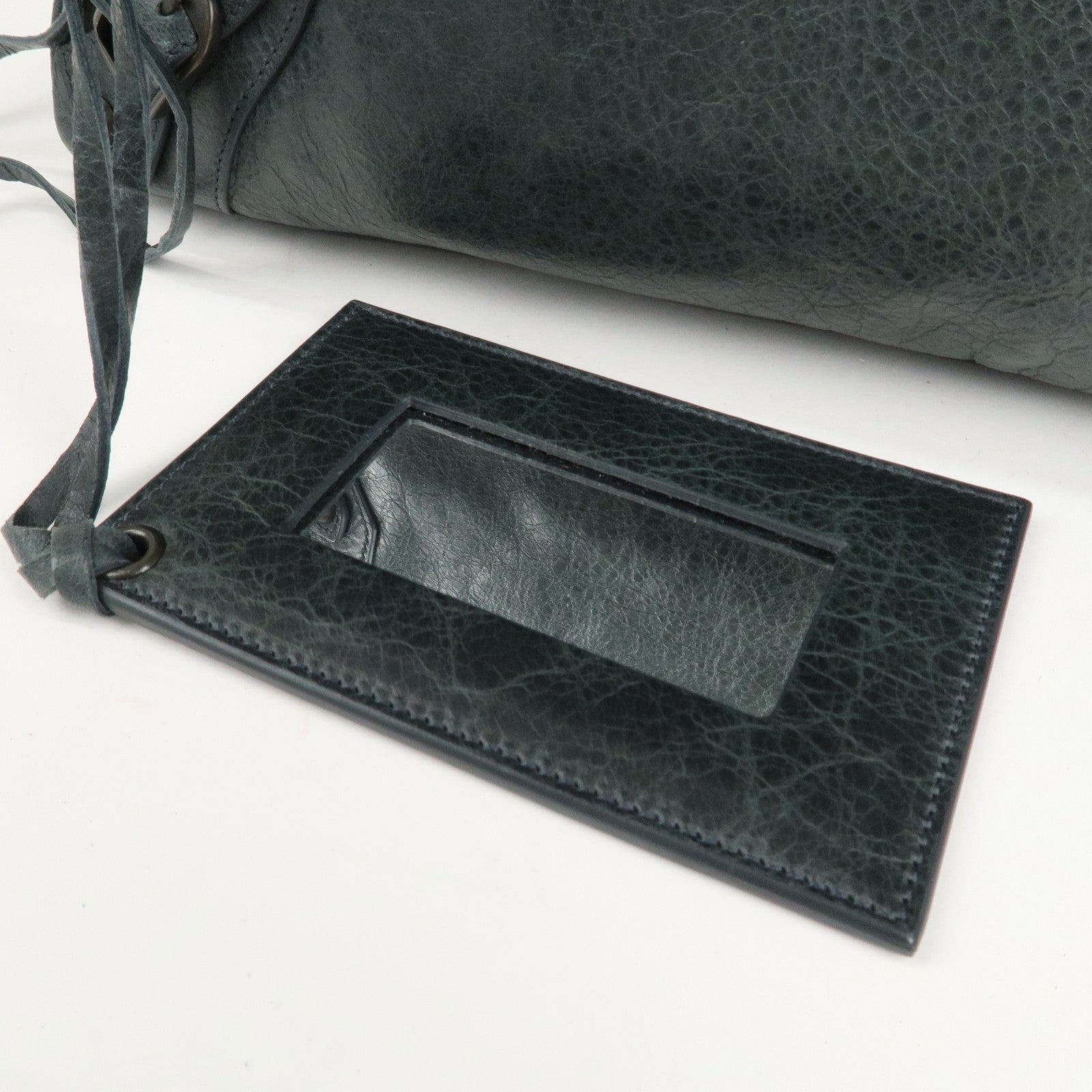 BALENCIAGA The City Leather 2way Bag Hand Bag Green 240579 Used