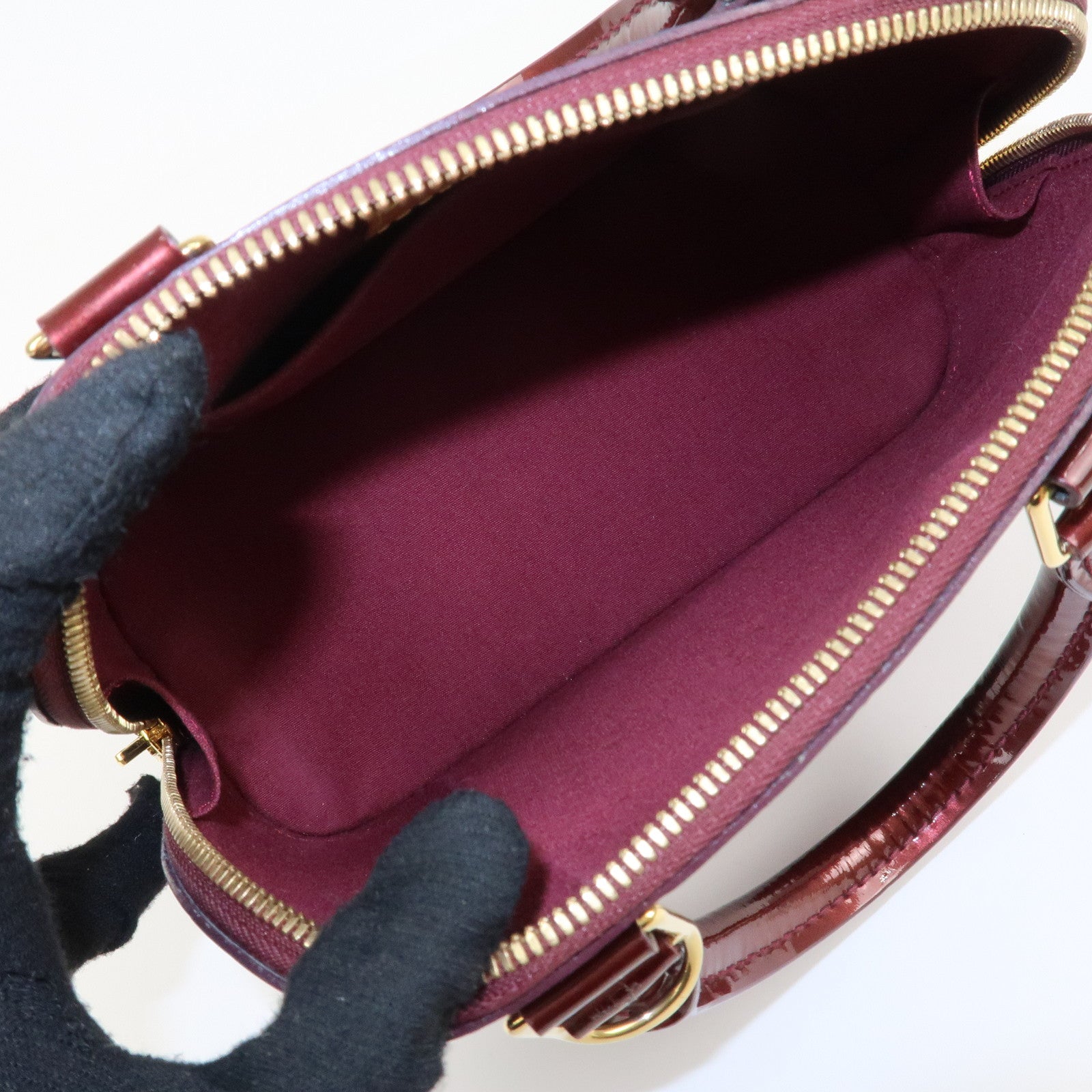 Louis Vuitton Monogram Vernis Alma BB Hand Bag Griotte M90231 Used