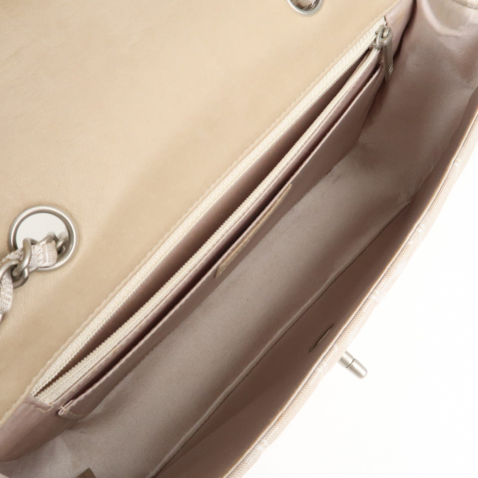 CHANEL Travel Line Chocolate Bar Nylon Jacquard Chain Bag A15285 Used