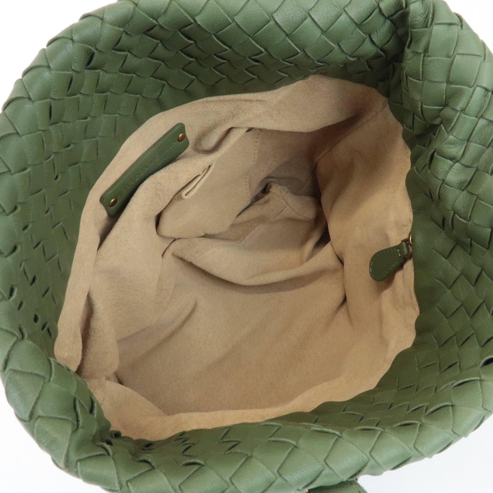 BOTTEGA VENETA Intrecciato Leather Tote Shoulder Bag Green 162937 Used