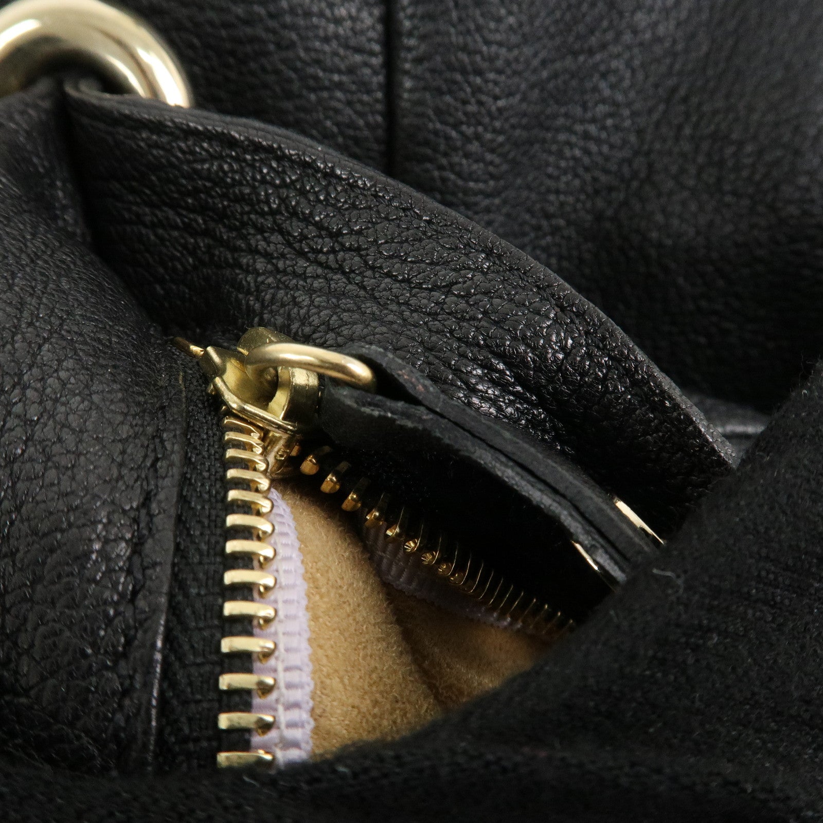 JIMMY CHOO Leather Skybag Shoulder Bag Black Gold Hardware Used