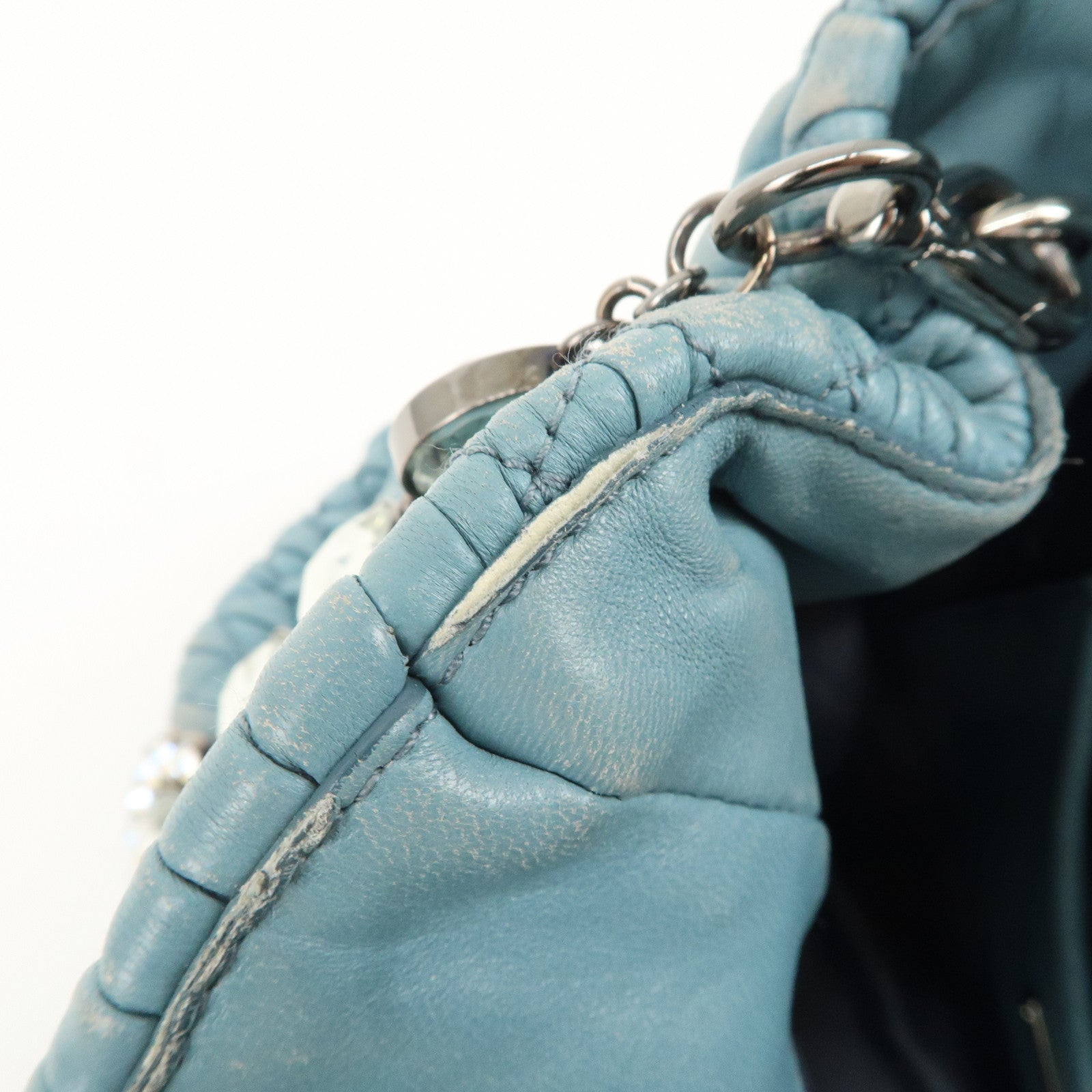 MIU MIU Matelasse Nappa Crystal Leather 2WAY Bag RN0958 Used