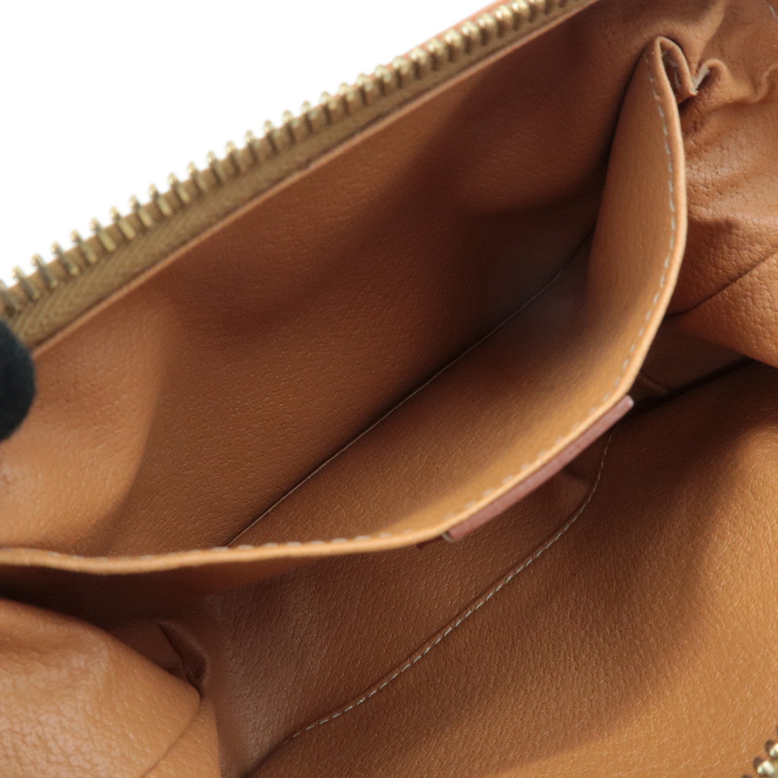 CELINE Macadam PVC Leather Pouch Cosmetic Pouch Brown Used