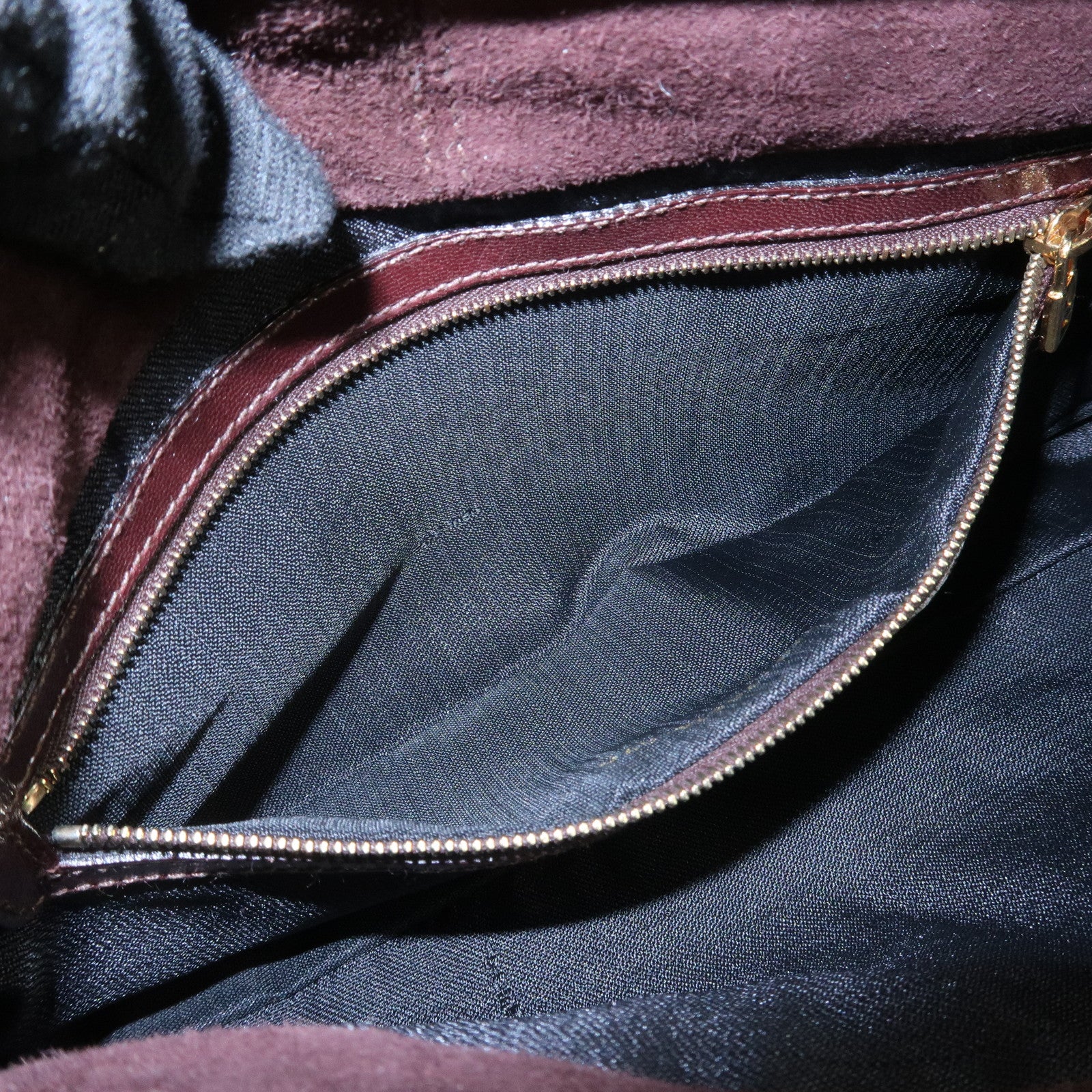 FENDI Suede Leather Shoulder Bag Dark Brown 26424 Used