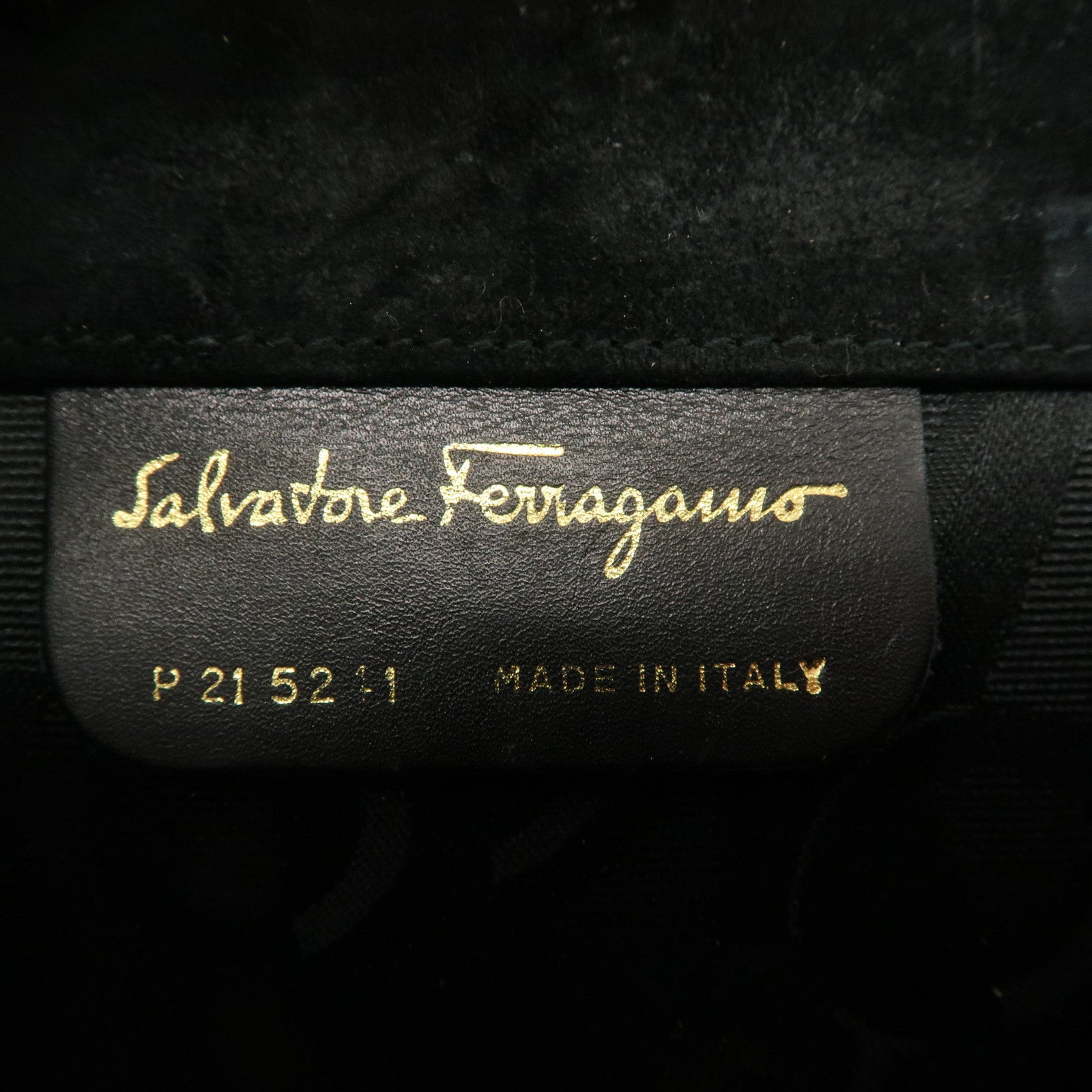 Salvatore Ferragamo Gancini Suede Chain Shoulder Black Bag Used