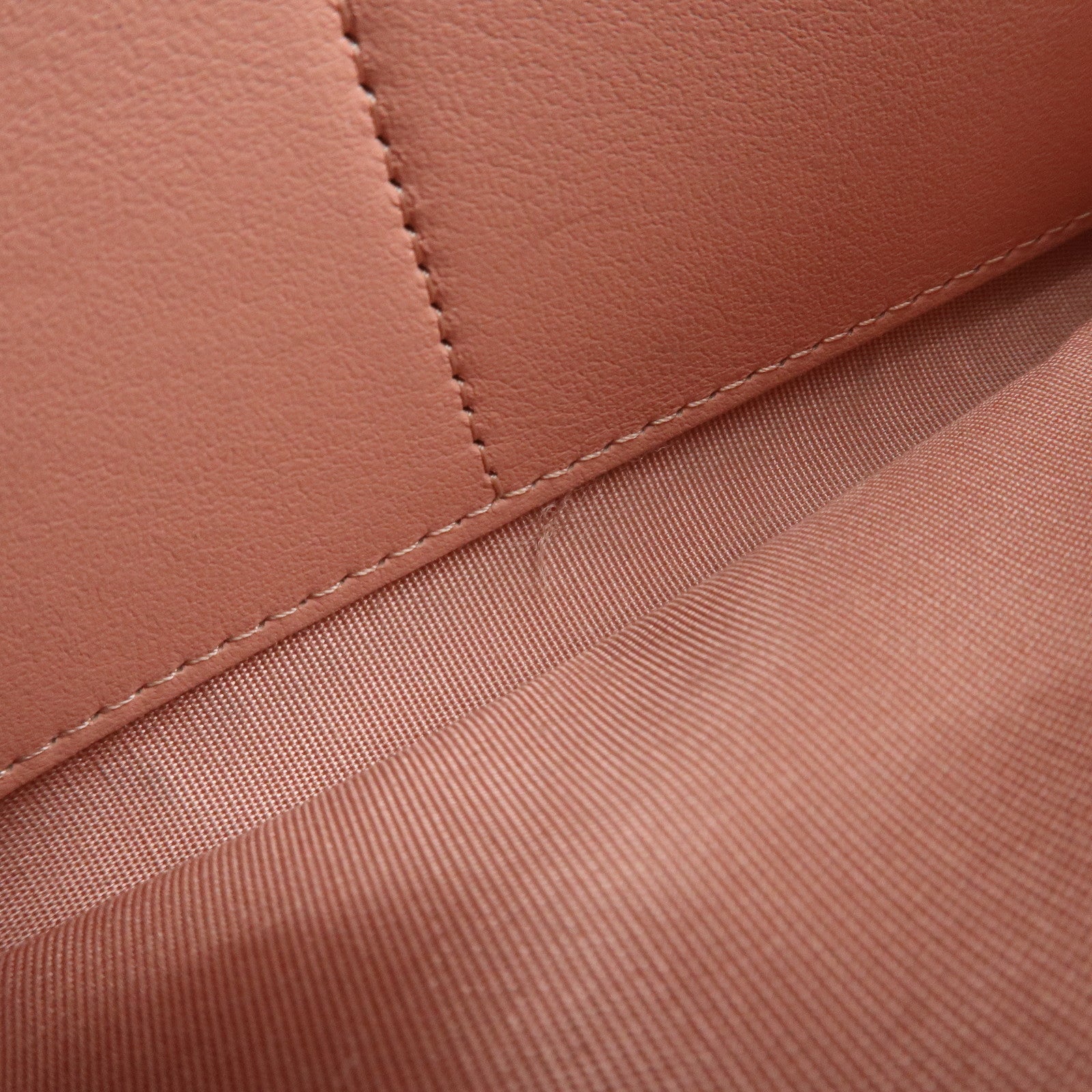 CHANEL Deauville Canvas Bi-fold Long Wallet Pink A80056 Used