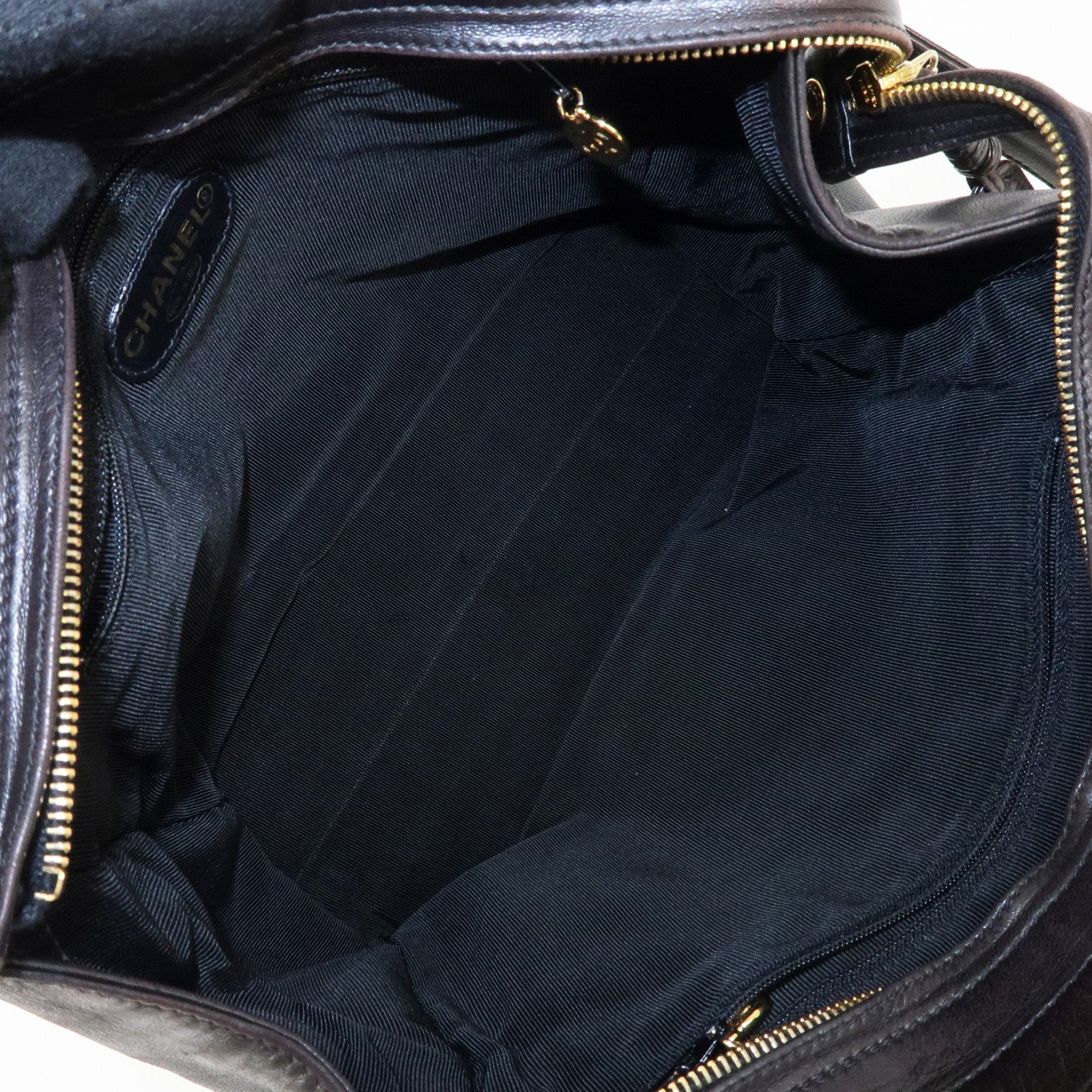 CHANEL COCO Mark Lamb Skin  Chain Shoulder Bag Brown Gold Used