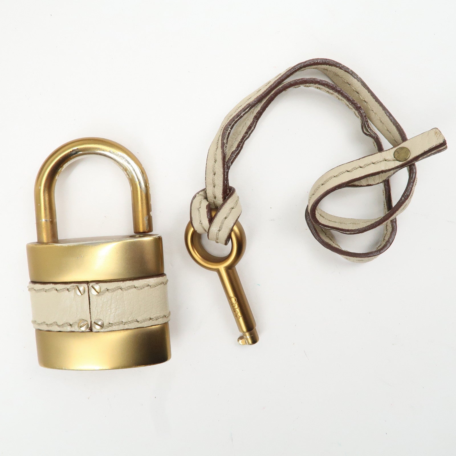 Chloe Paddington Leather Shoulder Bag Hand Bag Ivory Used