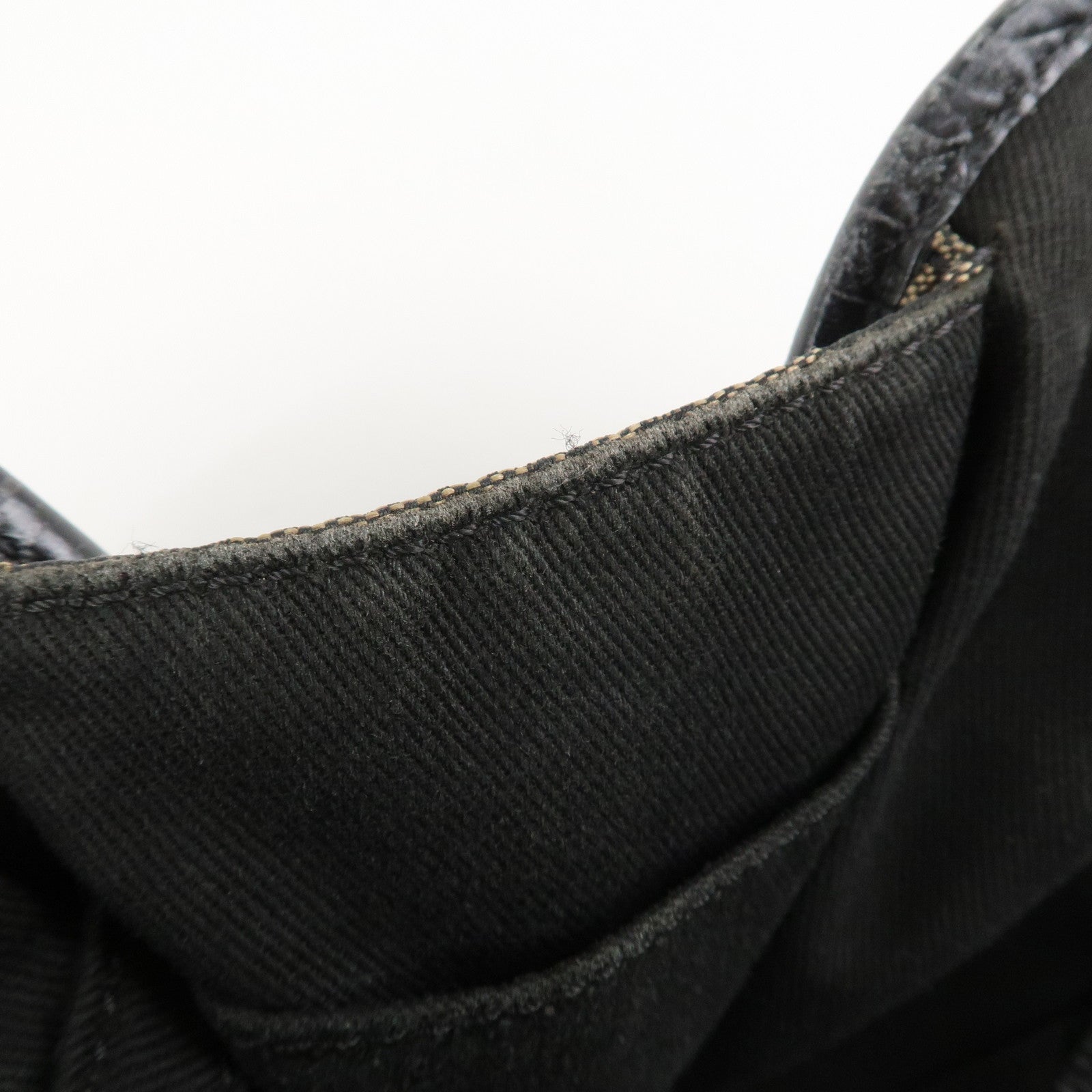 CELINE C Macadam Canvas Embossed Leather Bittersweet Shoulder Bag Used