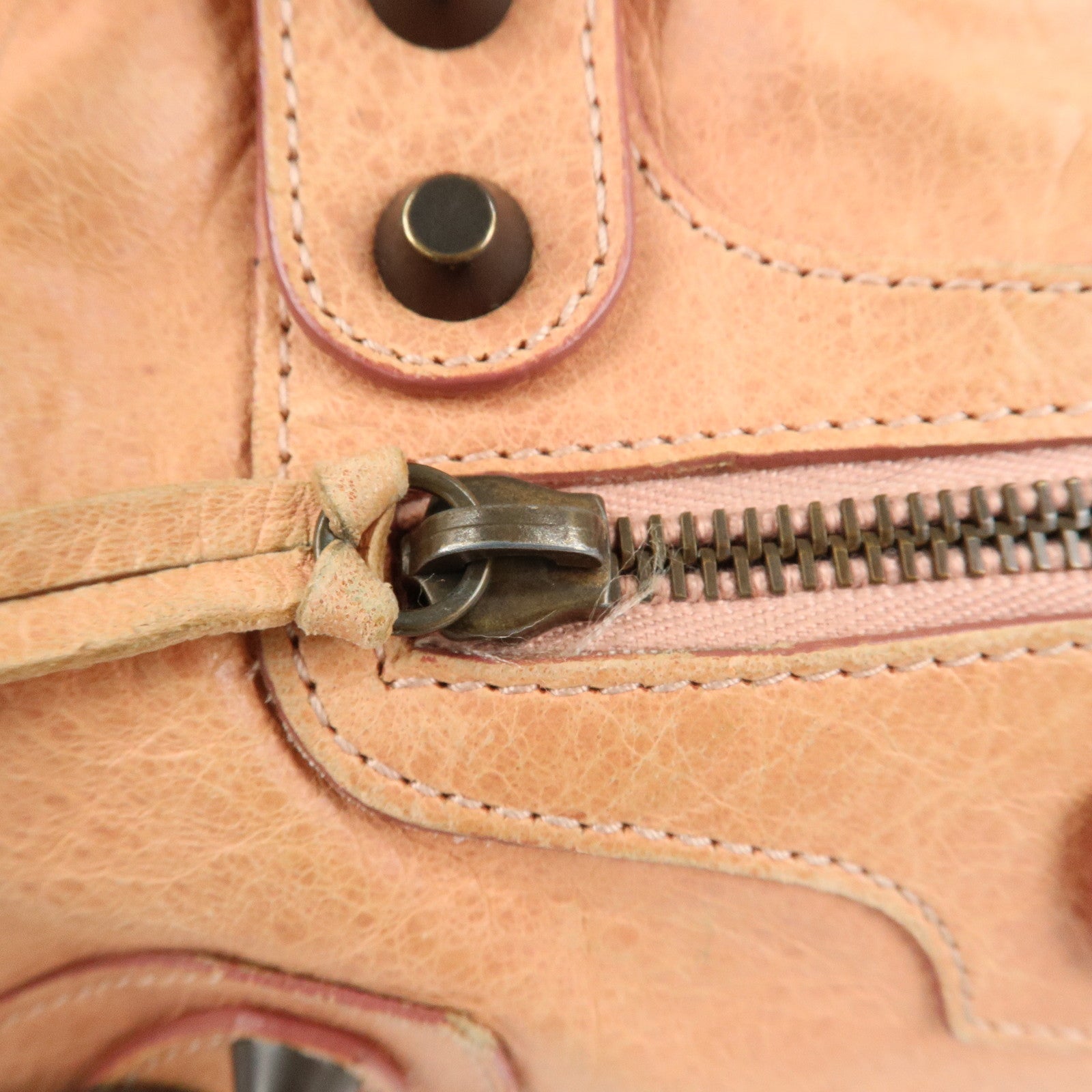 BALENCIAGA The First Leather 2Way Bag Hand Bag Pink 103208 Used