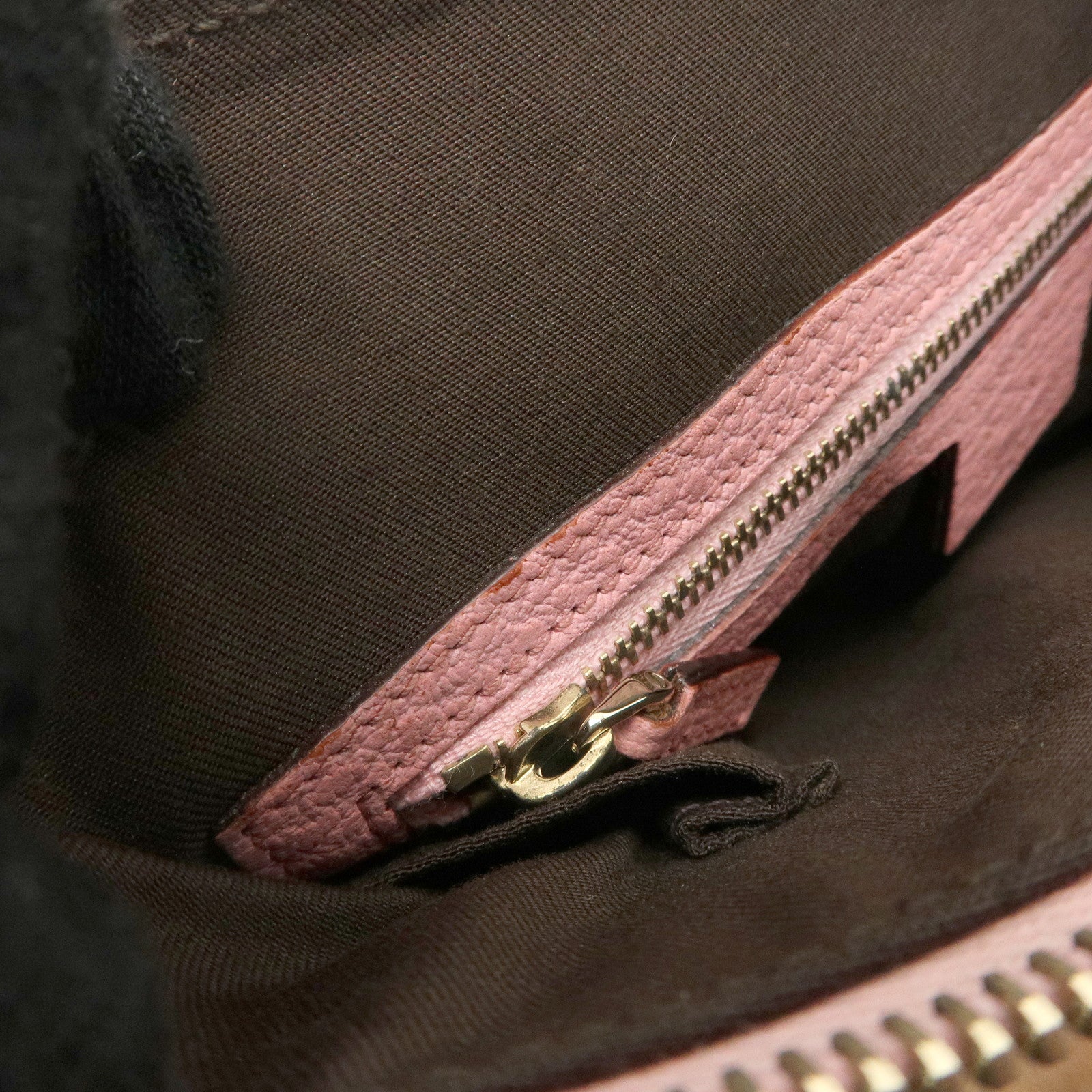 GUCCI Bamboo Leather Shoulder Bag Hand Bag Studs Pink 137378 Used
