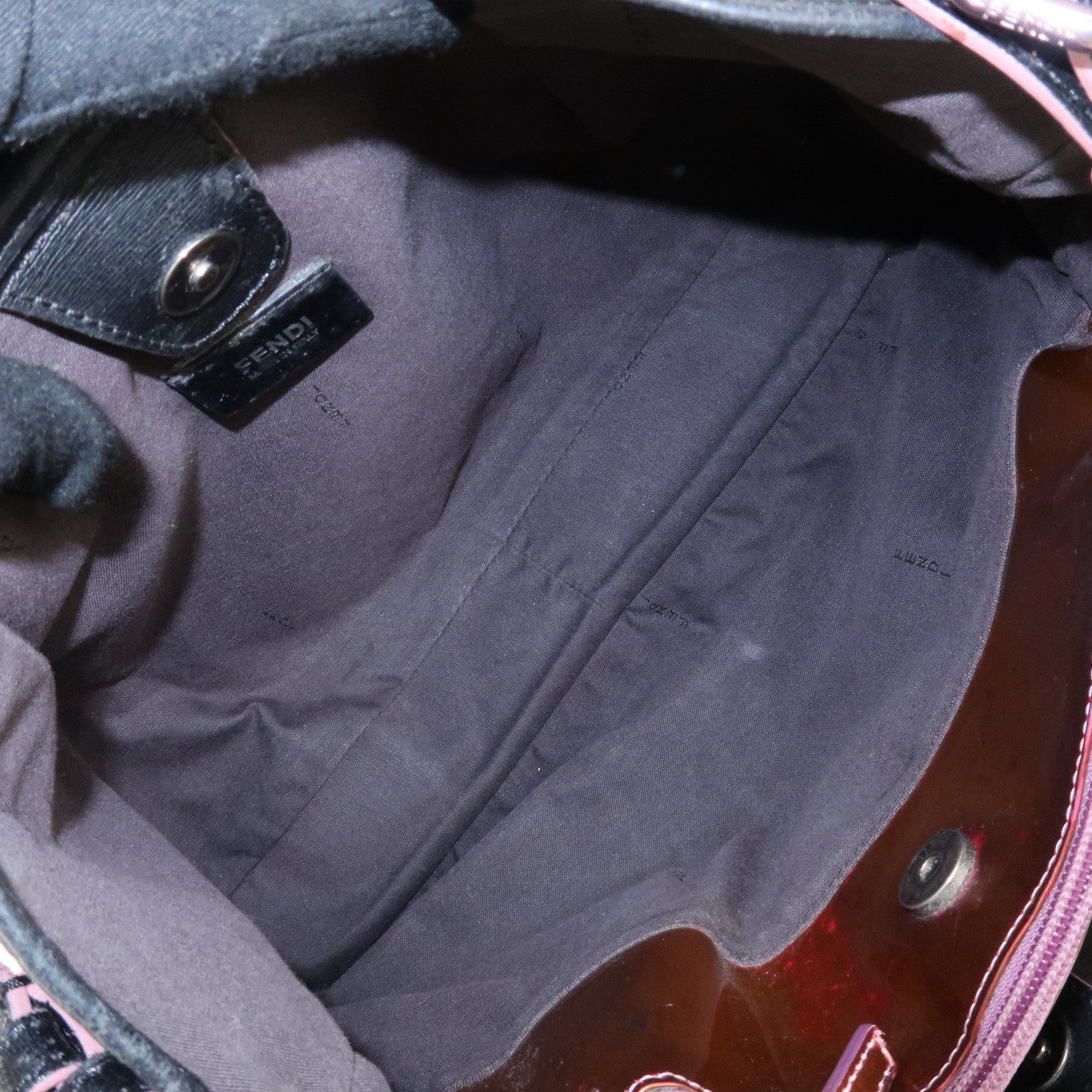 FENDI Zucchino Canvas Leather Tote Bag Black 8BH220 Used