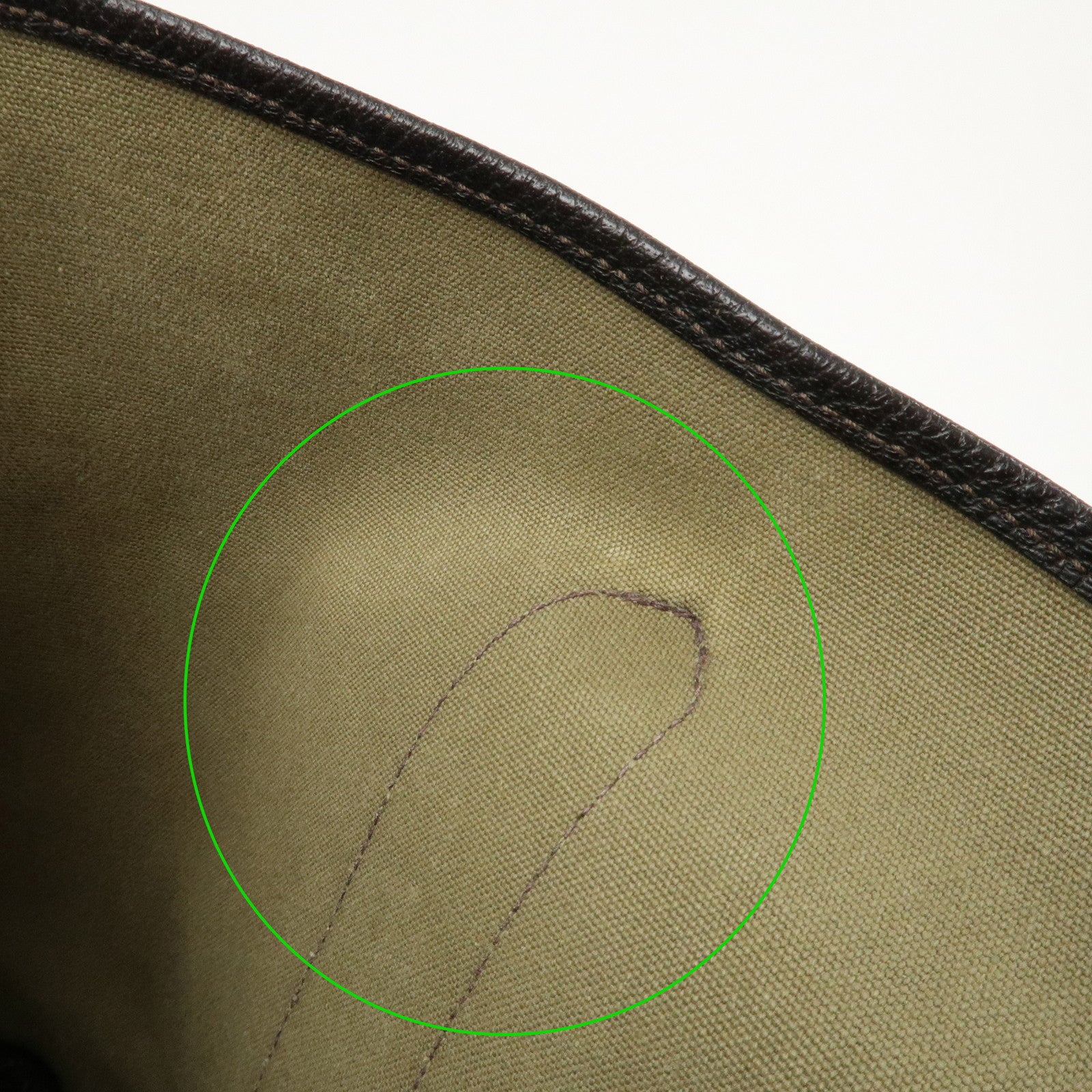 HERMES ToileOfficier Garden Party PM T Stamped Tote Bag Khaki Used