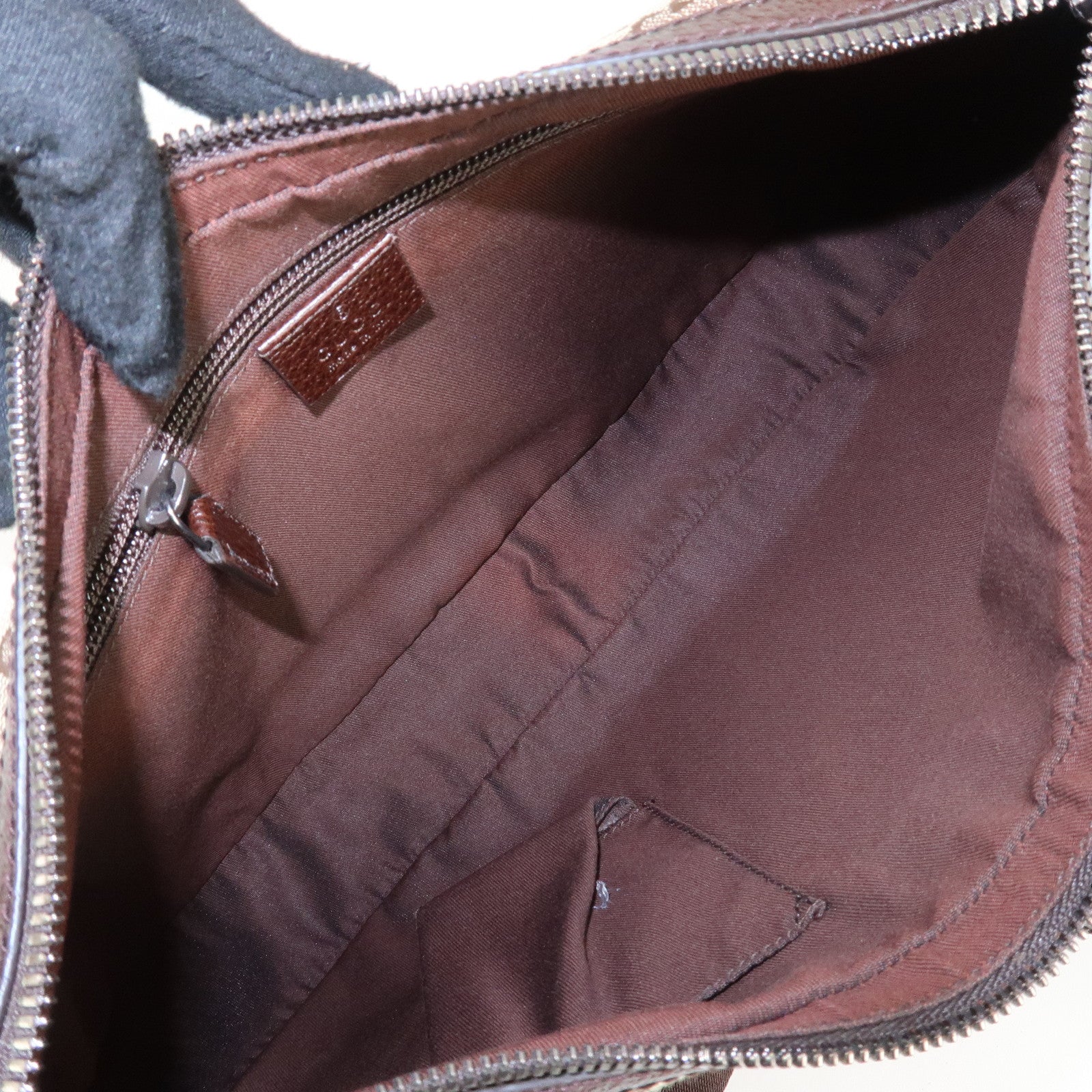 GUCCI GG Canvas Leather Shoulder Bag Beige Brown 122790 Used