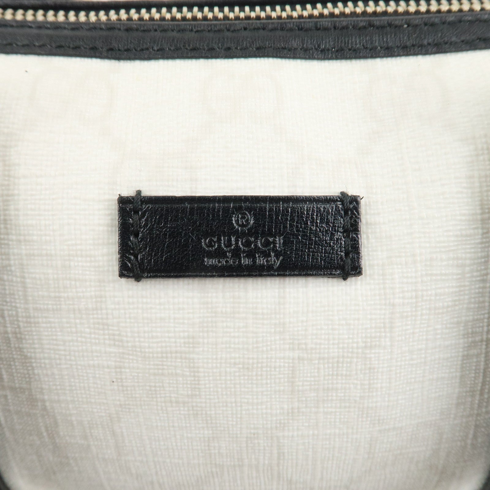 GUCCI GG Supreme Patent Leather Mini Boston Bag Ivory Black 193604 Used