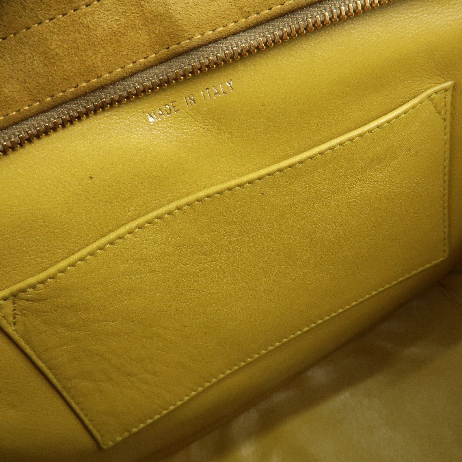 CHANEL Suede Shoulder Bag Hand Bag Mustard Gold Hardware Used