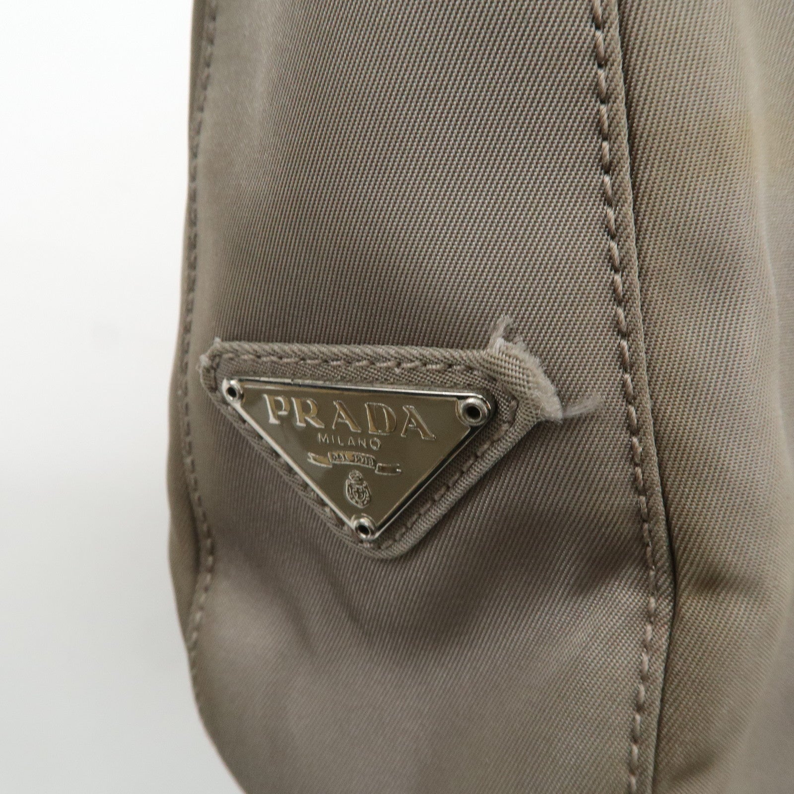 PRADA Nylon Shoulder Bag Gray Used