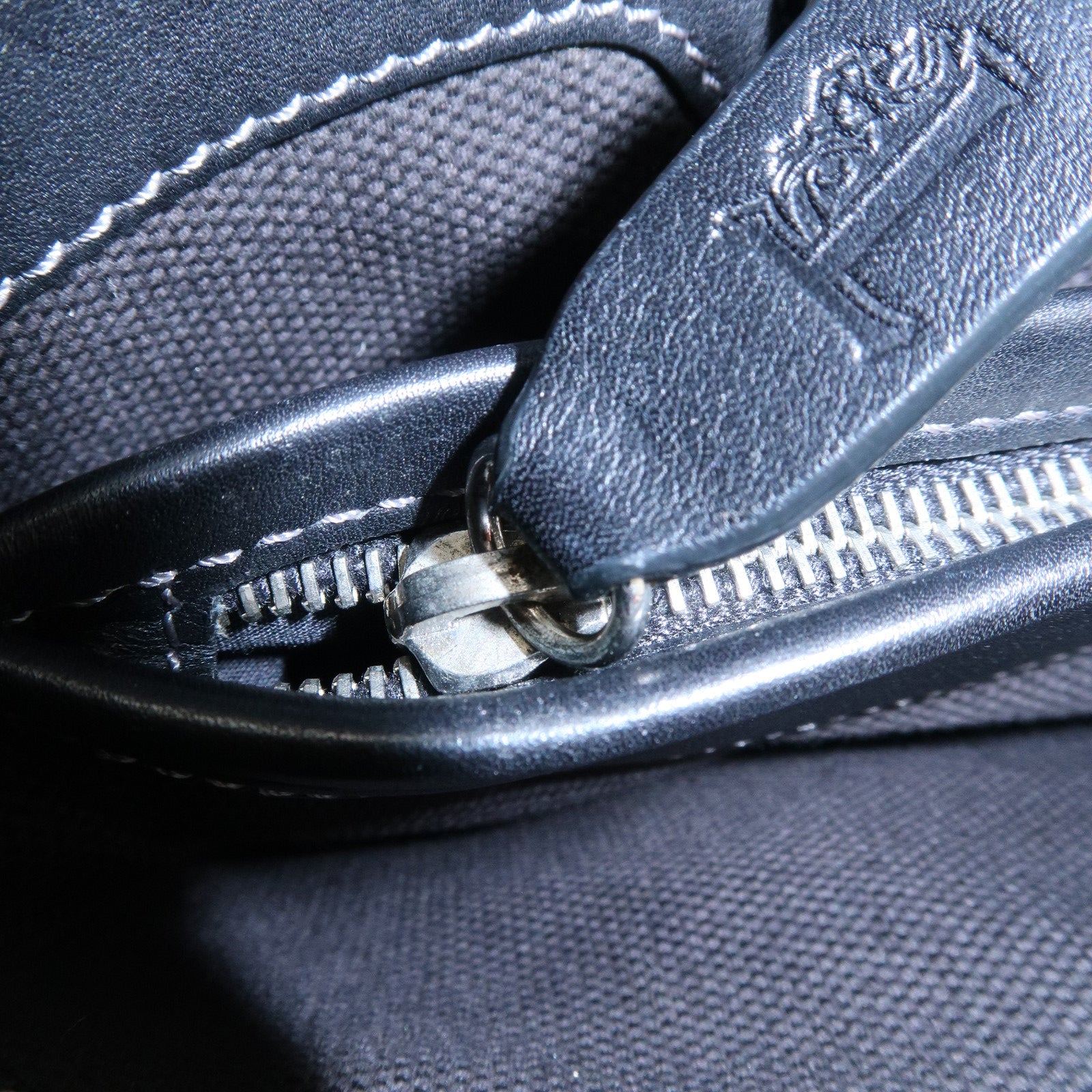 TOD'S Leather Tote Bag Shoulder Bag Hand Bag Black Used