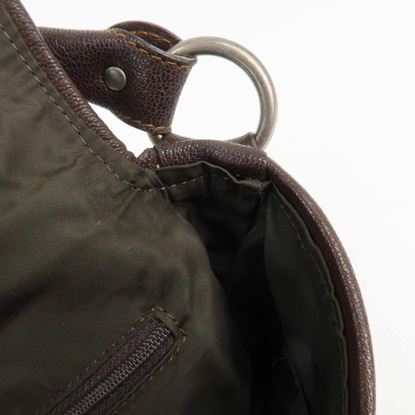 Christian Dior Trotter Canvas Leather Shoulder Bag Brown Used