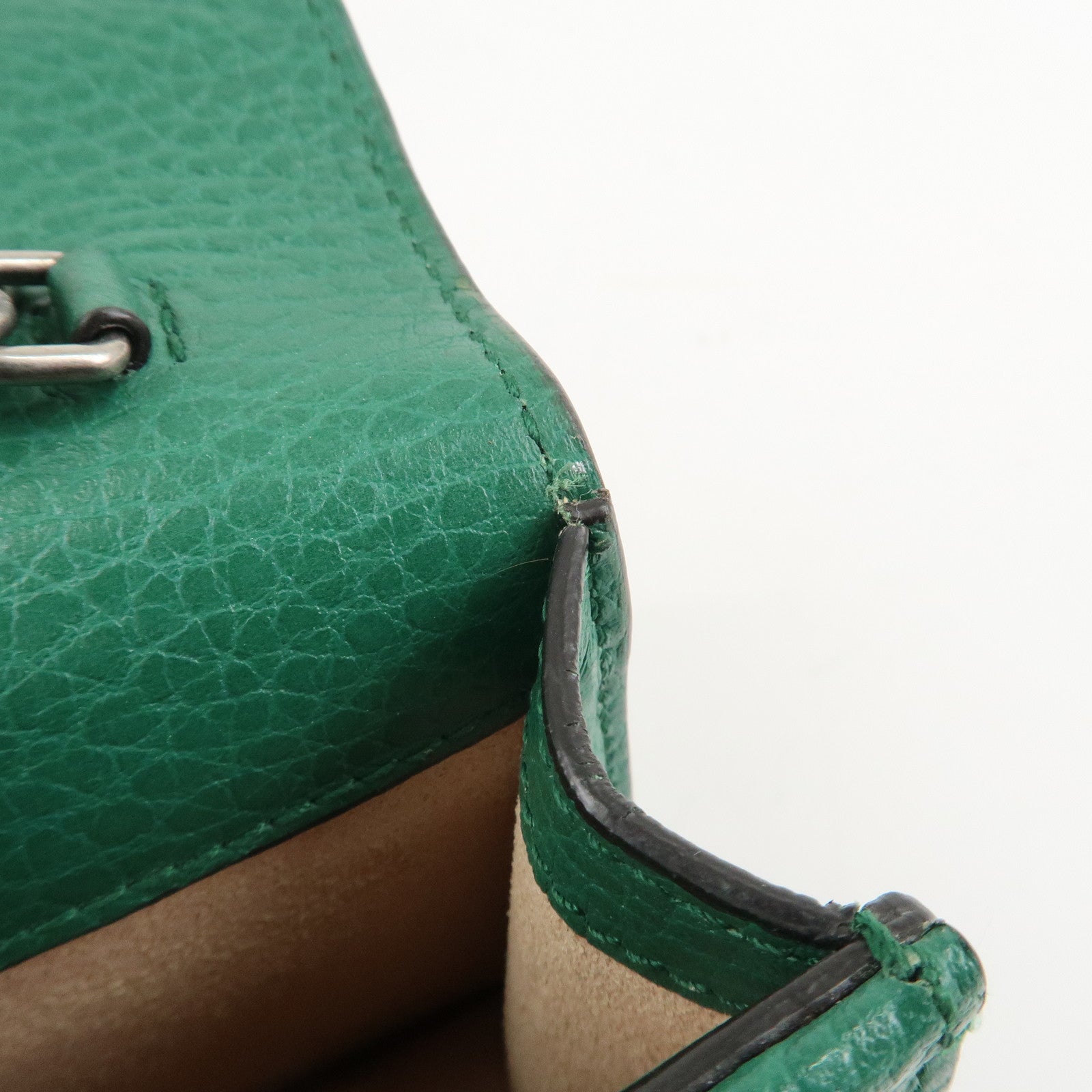 GUCCI Dionysus Leather Chain Shoulder Bag Green 476432 Used