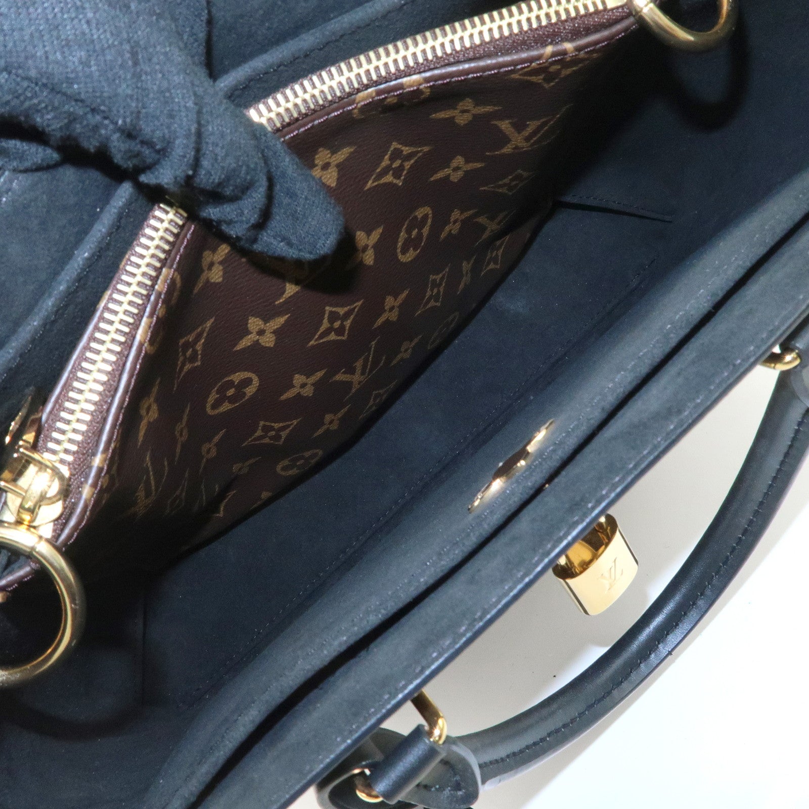 Louis Vuitton Monogram Flower Tote 2Way Hand Bag Noir M43550 Used