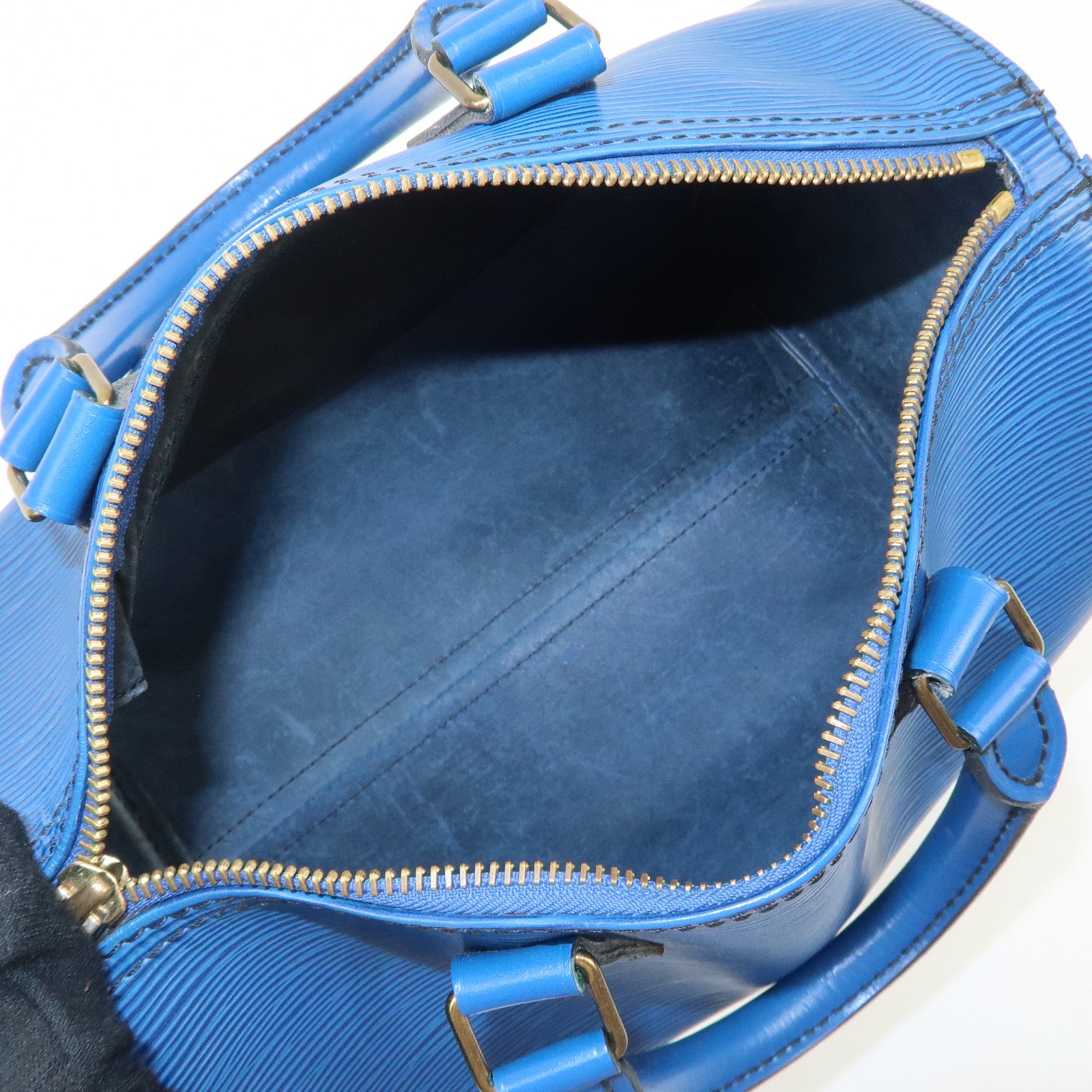 Louis Vuitton Epi Speedy 25 Hand Bag Boston Bag Blue M43015 Used
