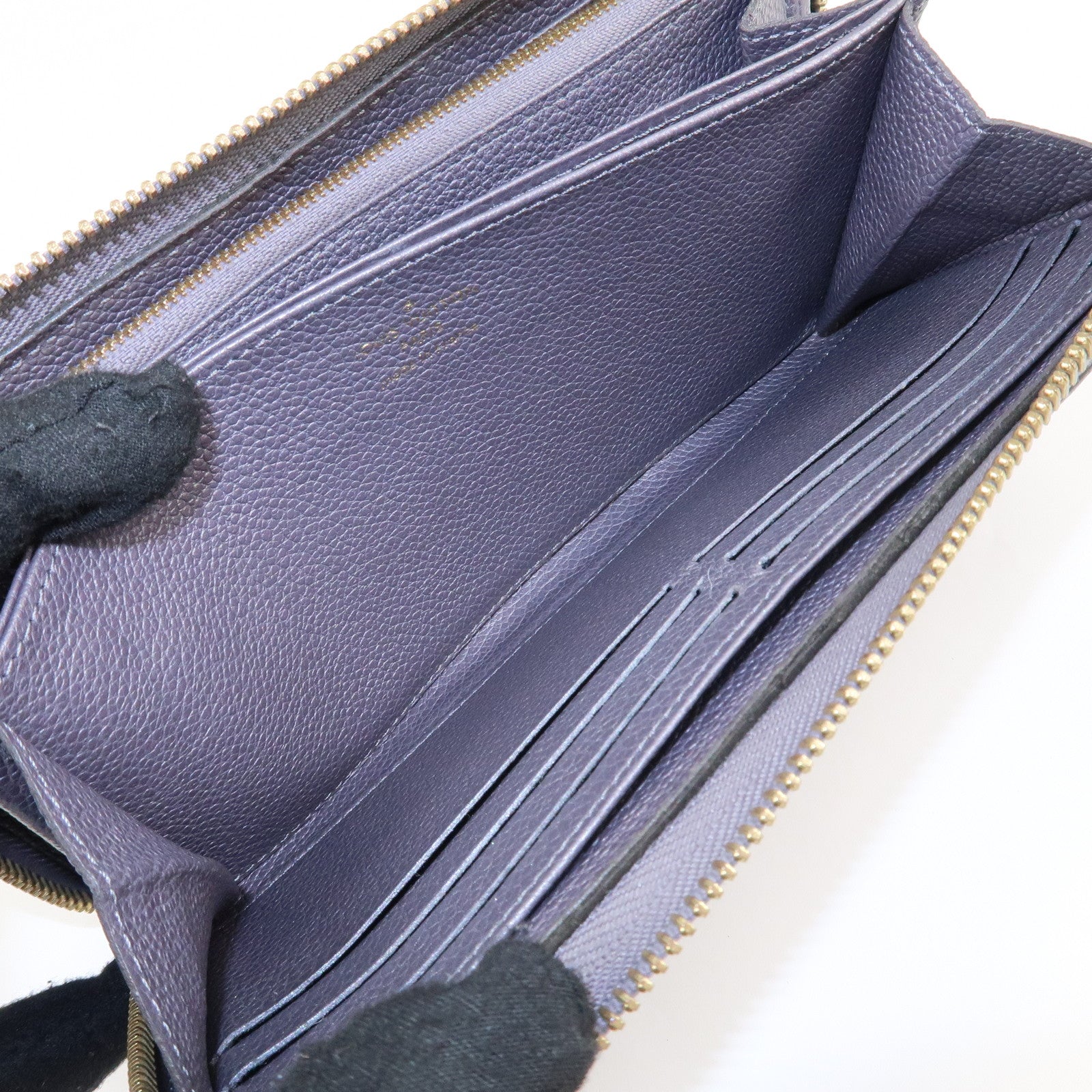 Louis Vuitton Empreinte Zippy Studs Wallet Gris Silver M62209 Used