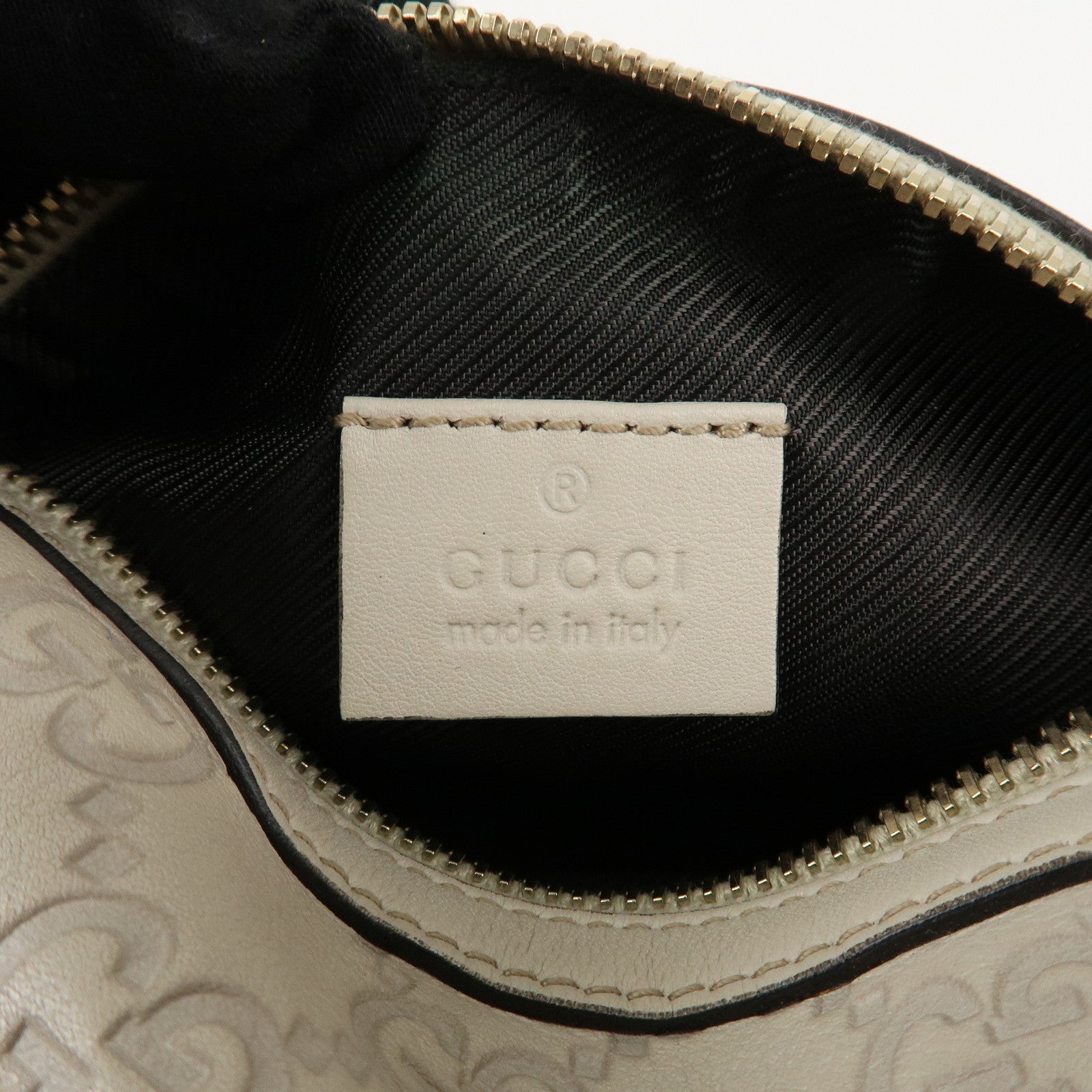GUCCI Guccissima Leather Pouch Cosmetic Pouch Ivory 153228 Used