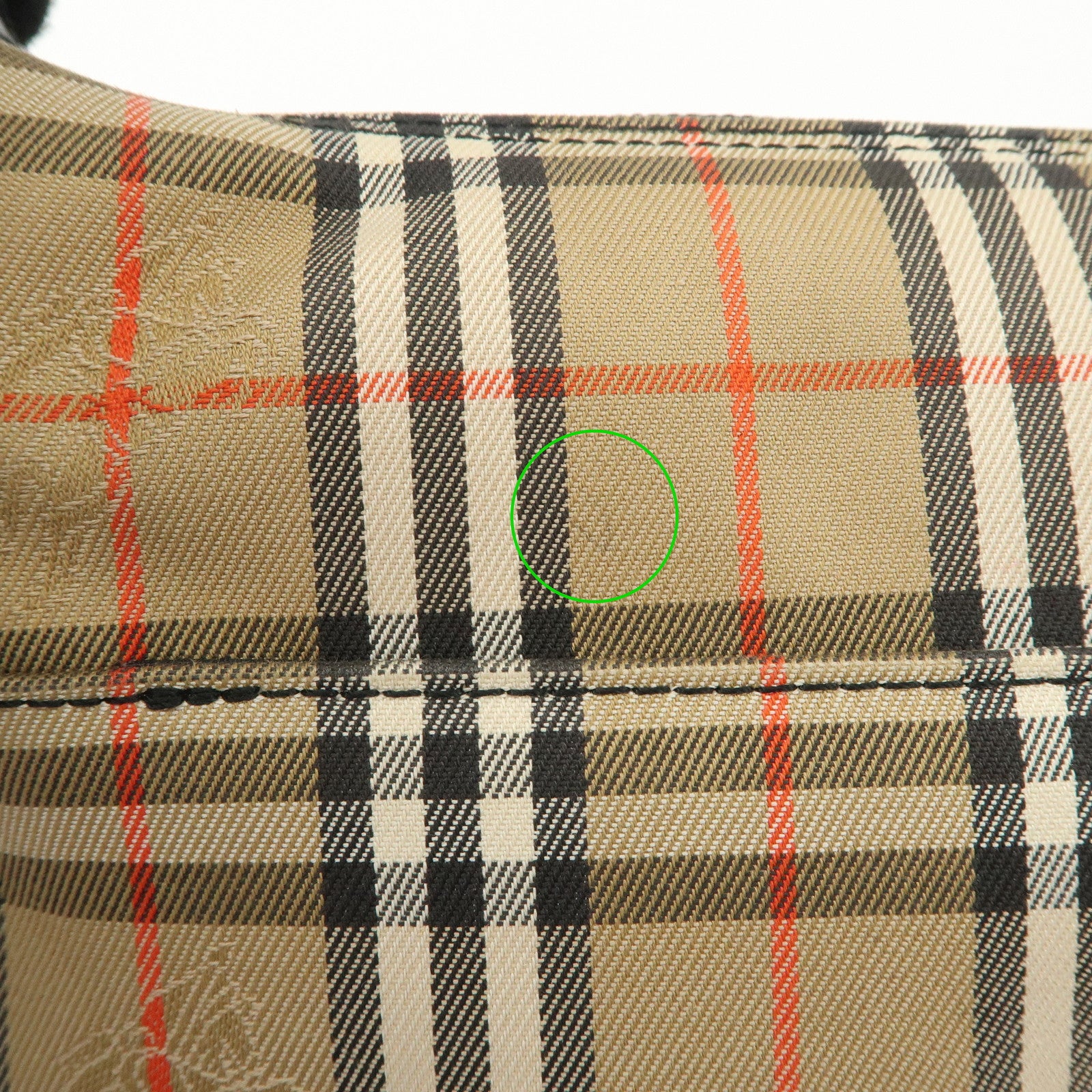 BURBERRY Nova Plaid Canvas Leather Shoulder Bag Hand Bag Black Used