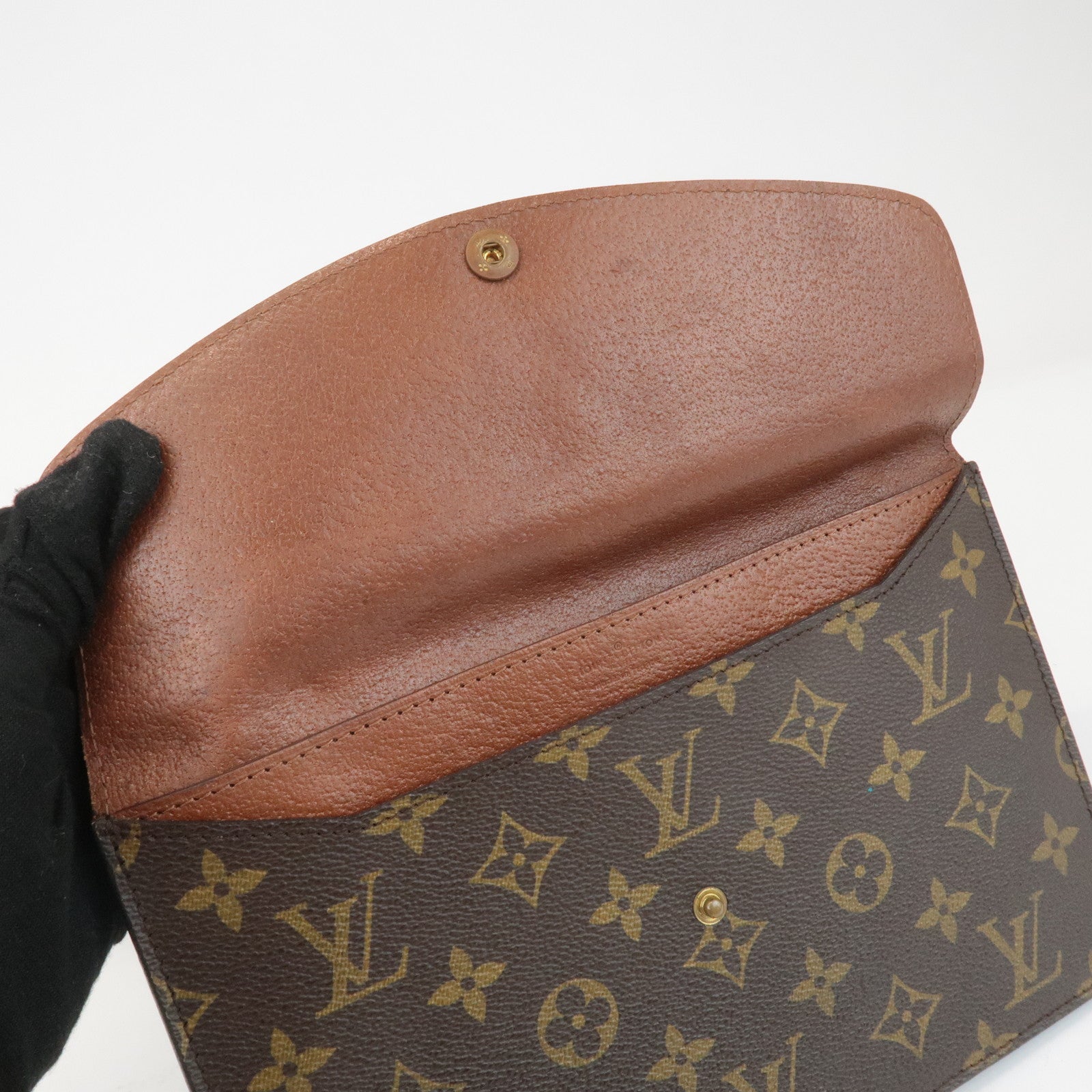 Louis Vuitton Monogram Double Rabat Shoulder Bag Brown M51815 Used