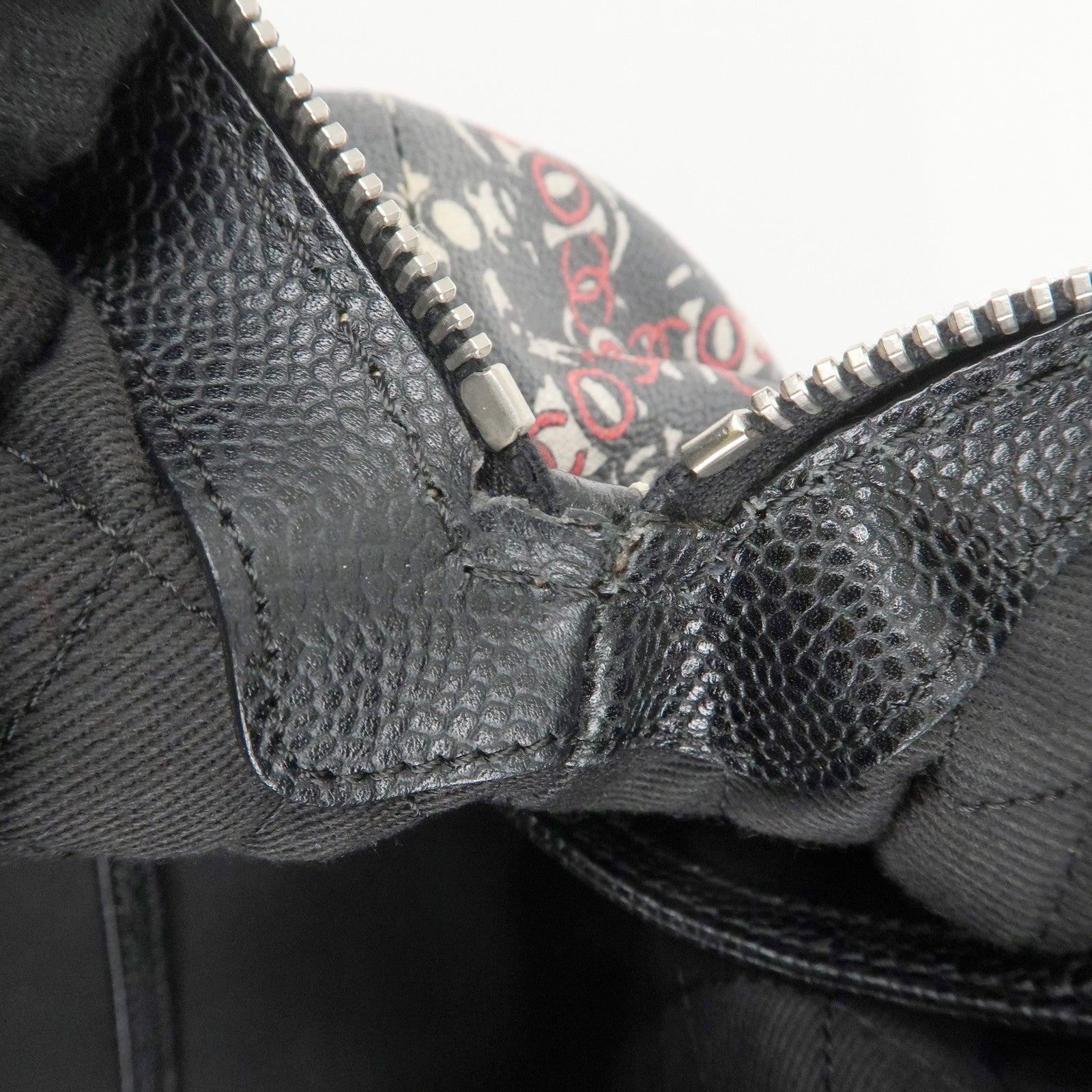 CHANEL COCO Travel PVC Leather Boston Bag Black Silver HDW Used