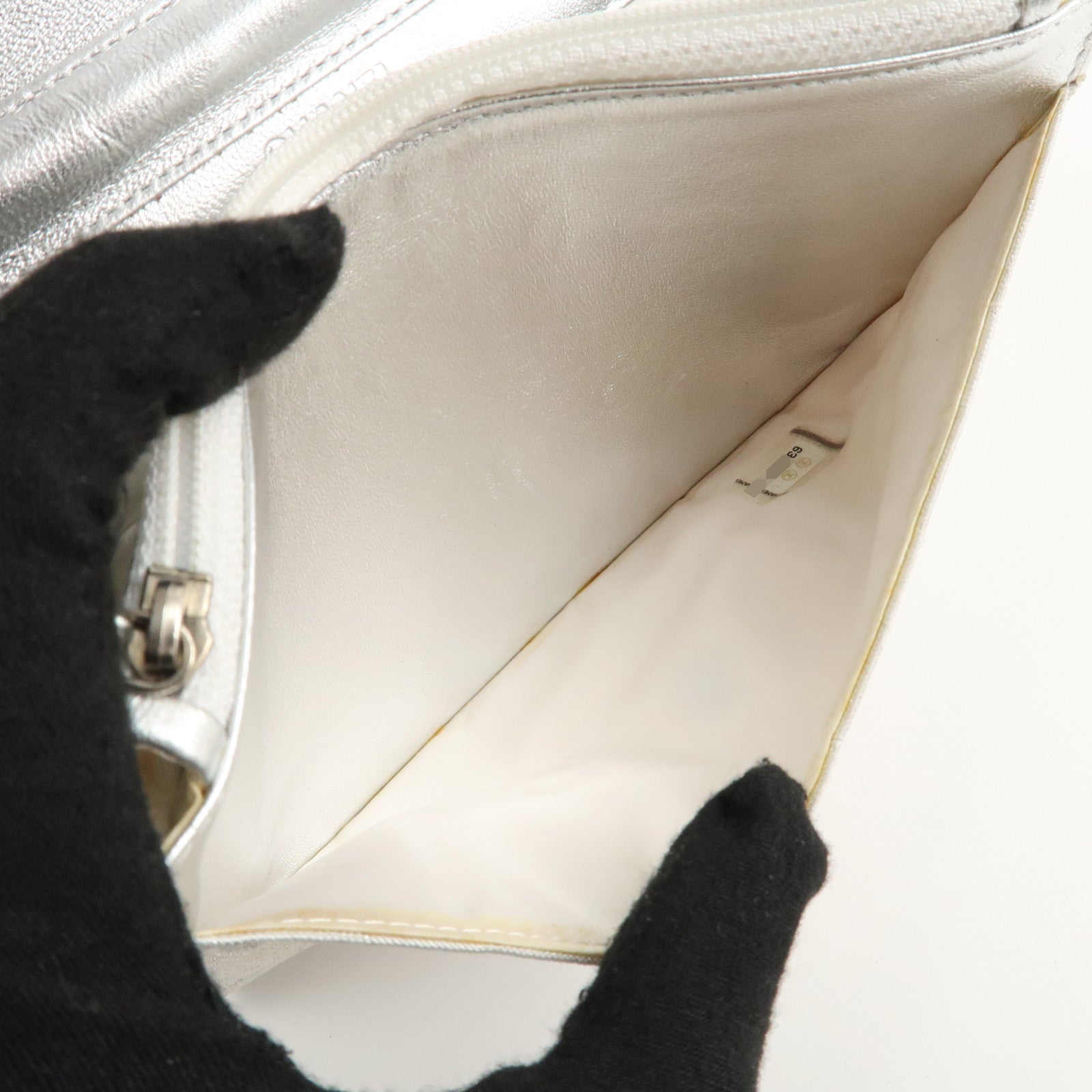 Chanel New Travel Line Nylon Jacquard Leather Chain Wallet A15772 Used