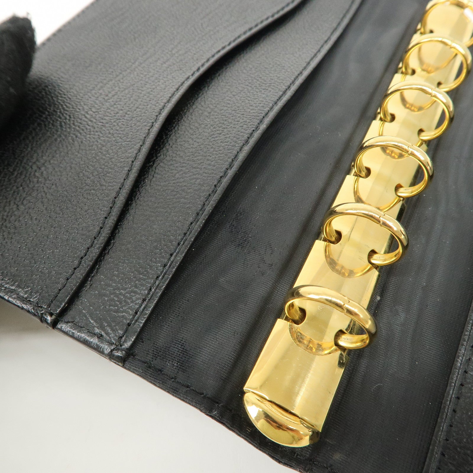 CHANEL COCO Mark Leather Agenda Cover Planner Cover Black Used