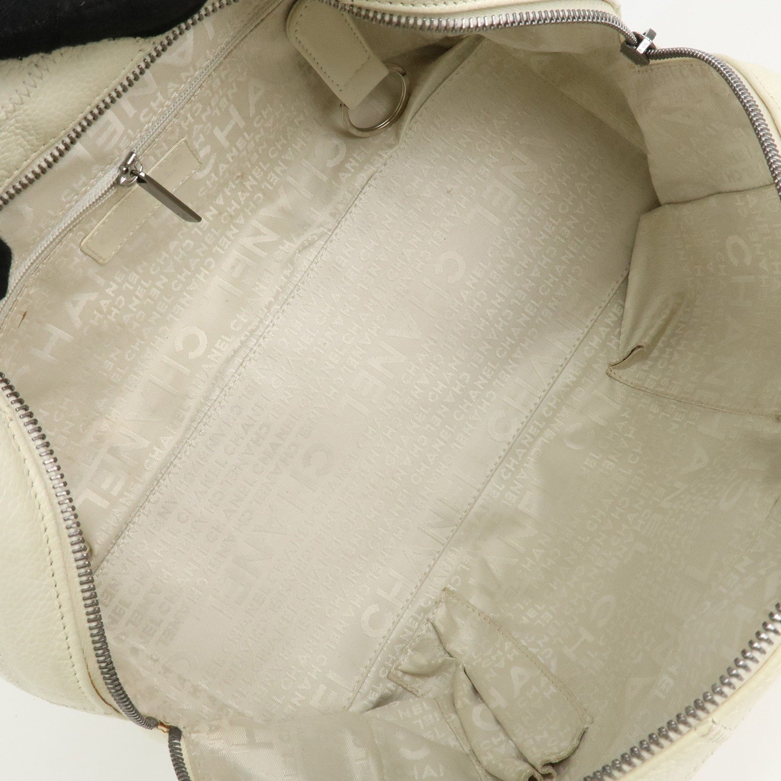 CHANEL Chocolate Bar Caviar Skin Mini Boston Bag Black A26135 Used