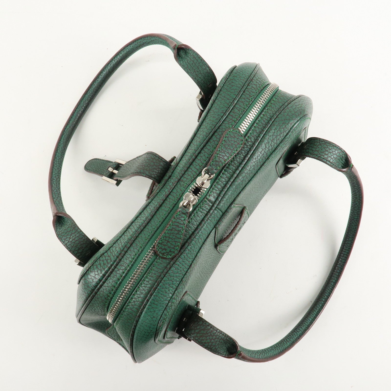 LOEWE Senda Leather Shoulder Bag Hand Bag Green Used