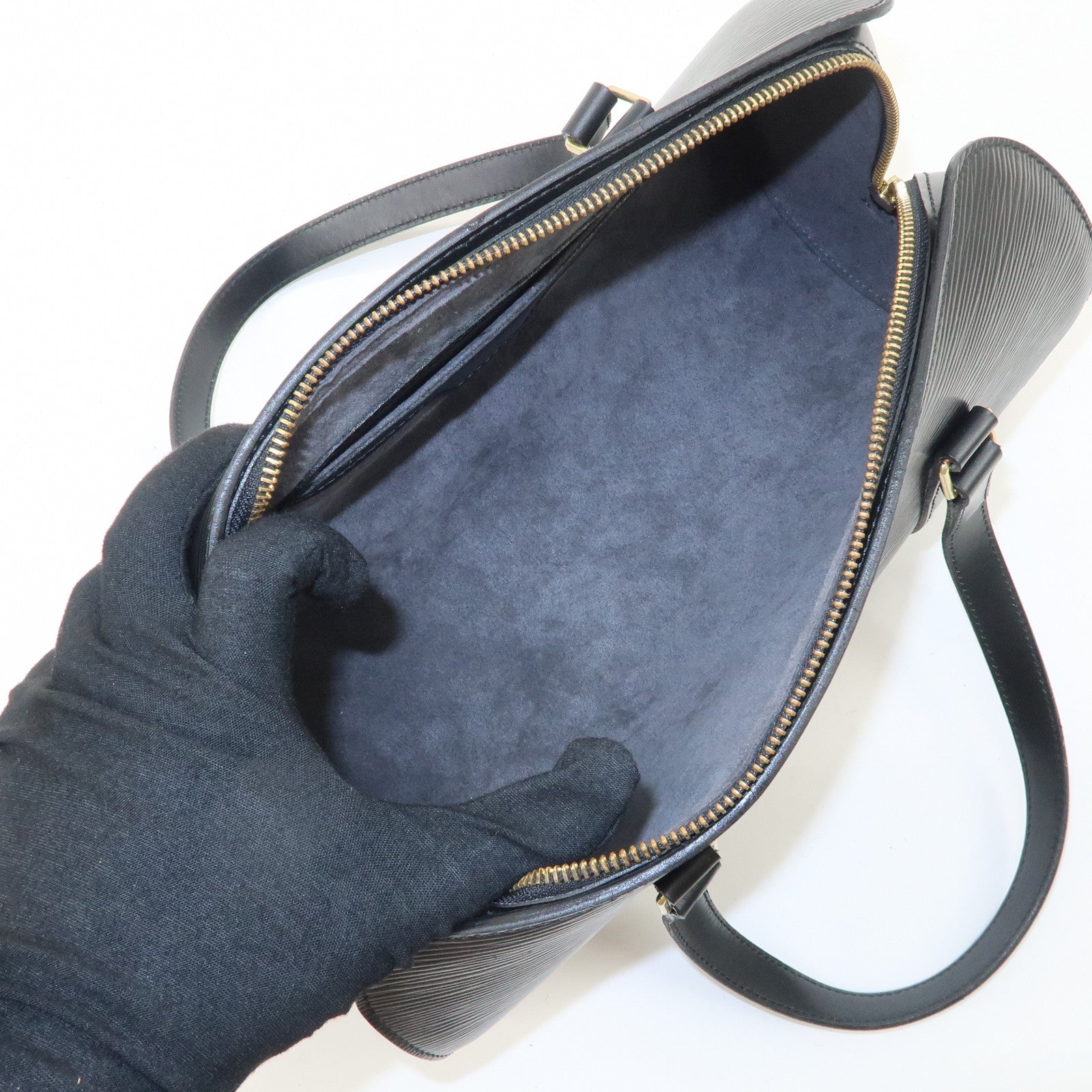 Louis Vuitton Epi Soufflot & Pouch Hand Bag Noir Black M52862 Used