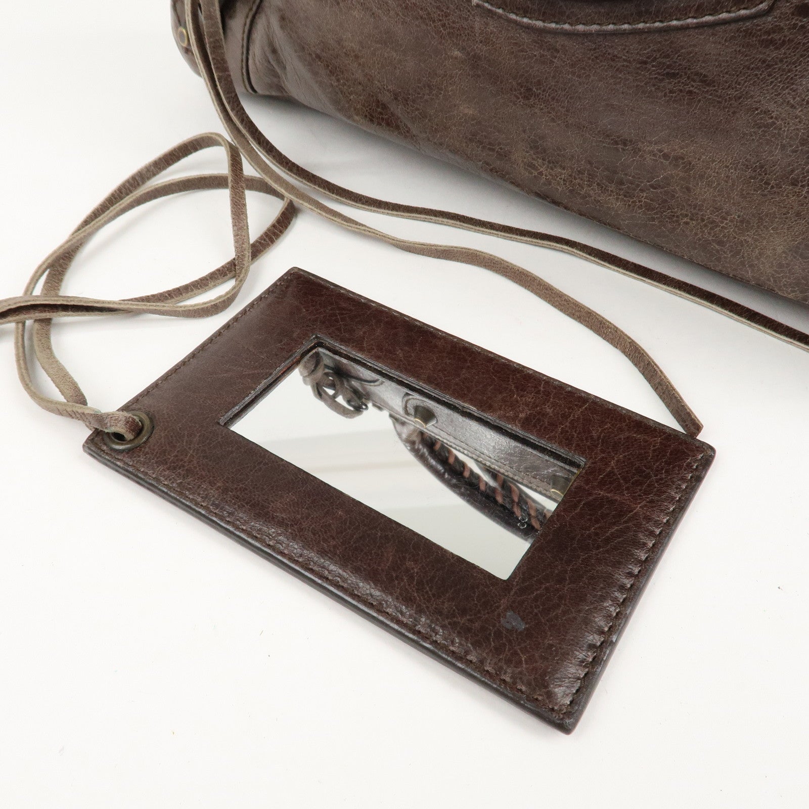 BALENCIAGA The First Leather 2Way Bag Hand Bag Brown 103208 Used