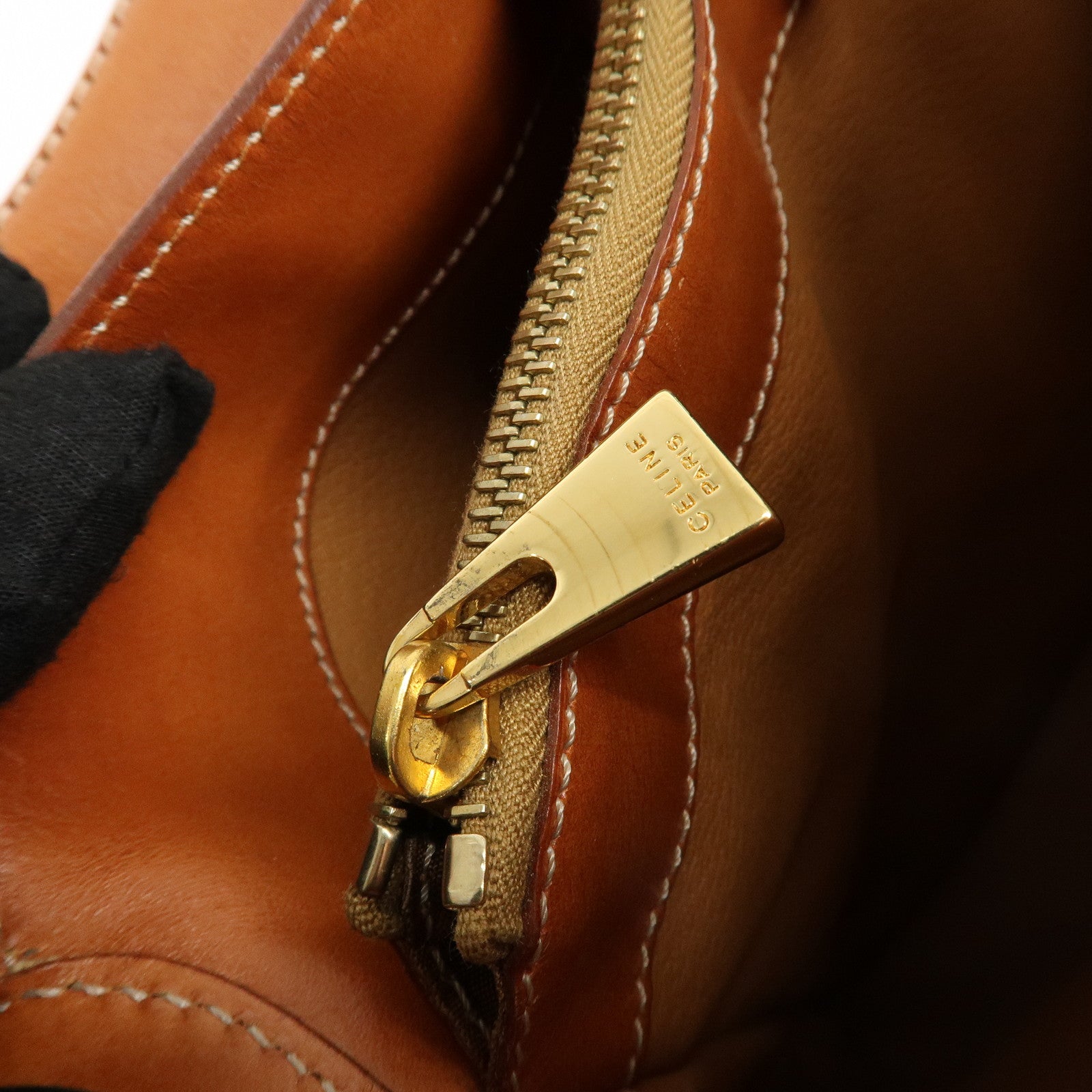 CELINE Macadam PVC Leather Shoulder Bag Hand Bag Brown Used