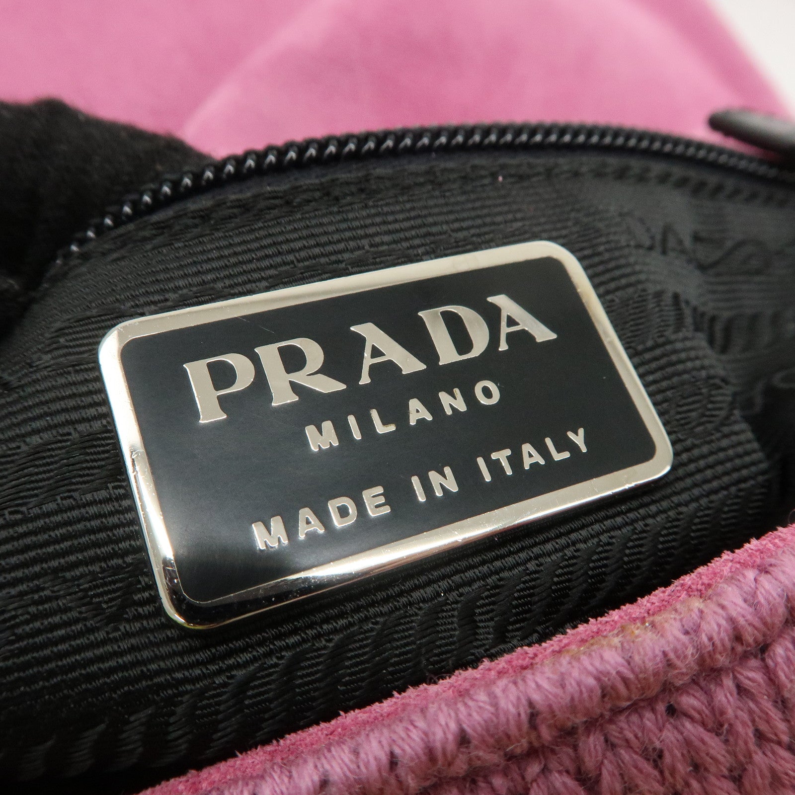 PRADA Wool Leather Shoulder Bag Lavender Used