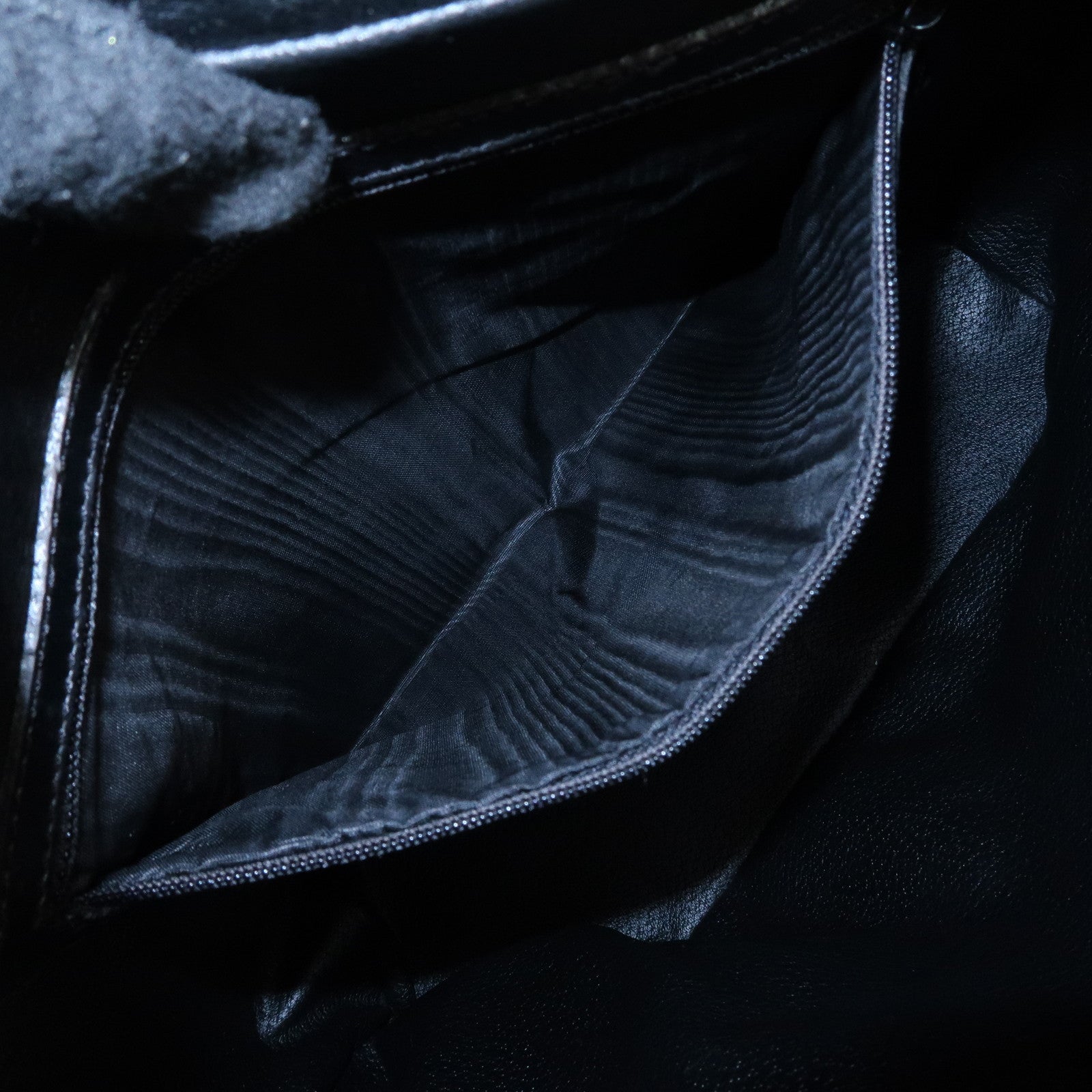 CELINE Macadam PVC Leather Shoulder Bag Black Brown Gold HDW Used