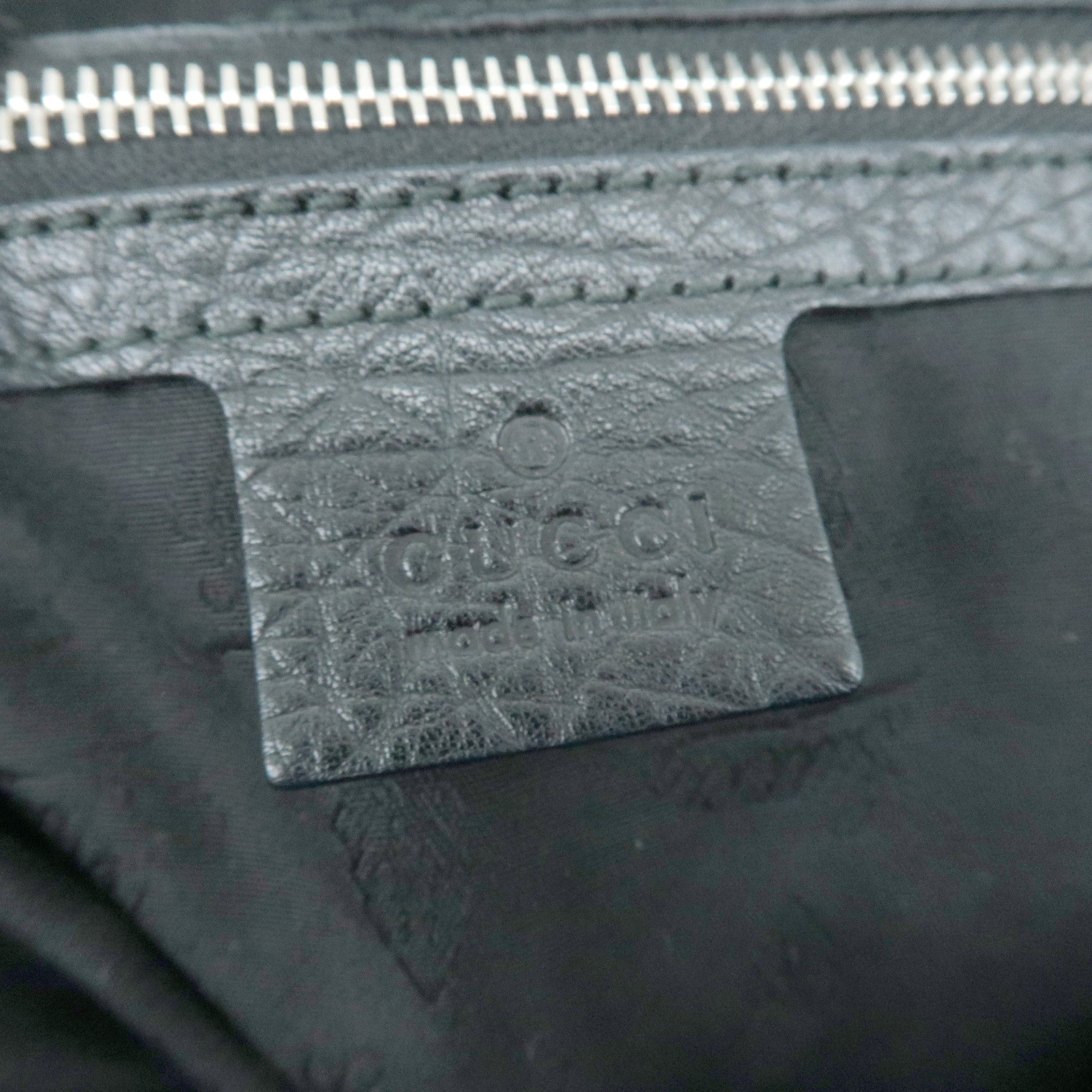 GUCCI Bamboo Leather Shoulder Bag Black 257090 Used