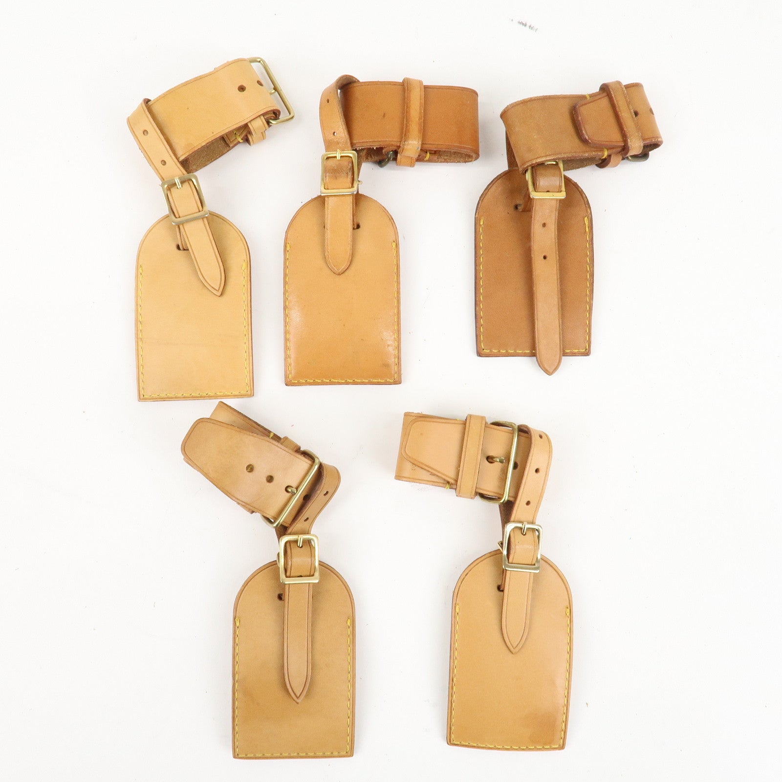 Louis Vuitton Set of 10 Leather Name Tag & Poignet Natural Used