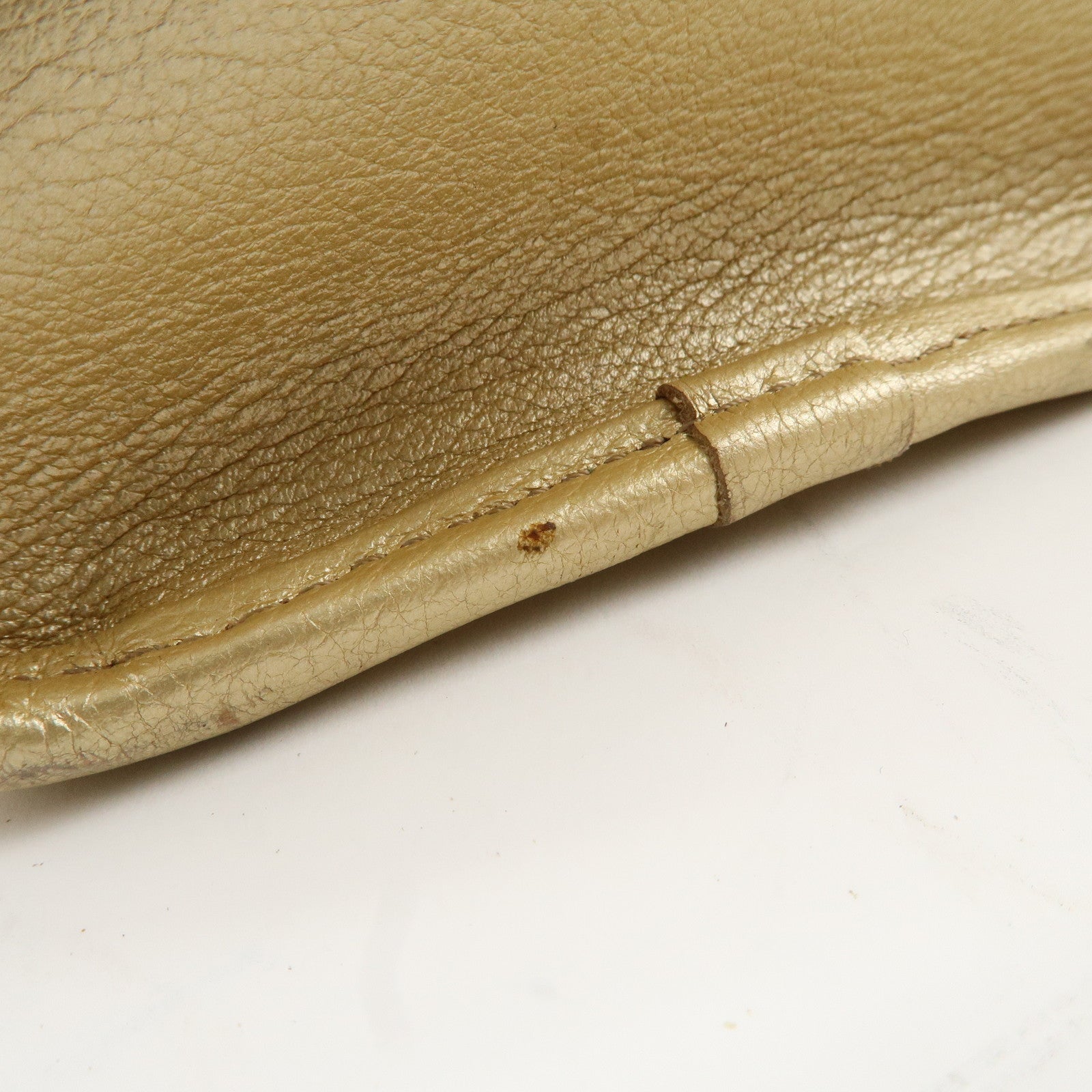 LOEWE Anagram Leather Amazona 28 Hand Bag Gold Used