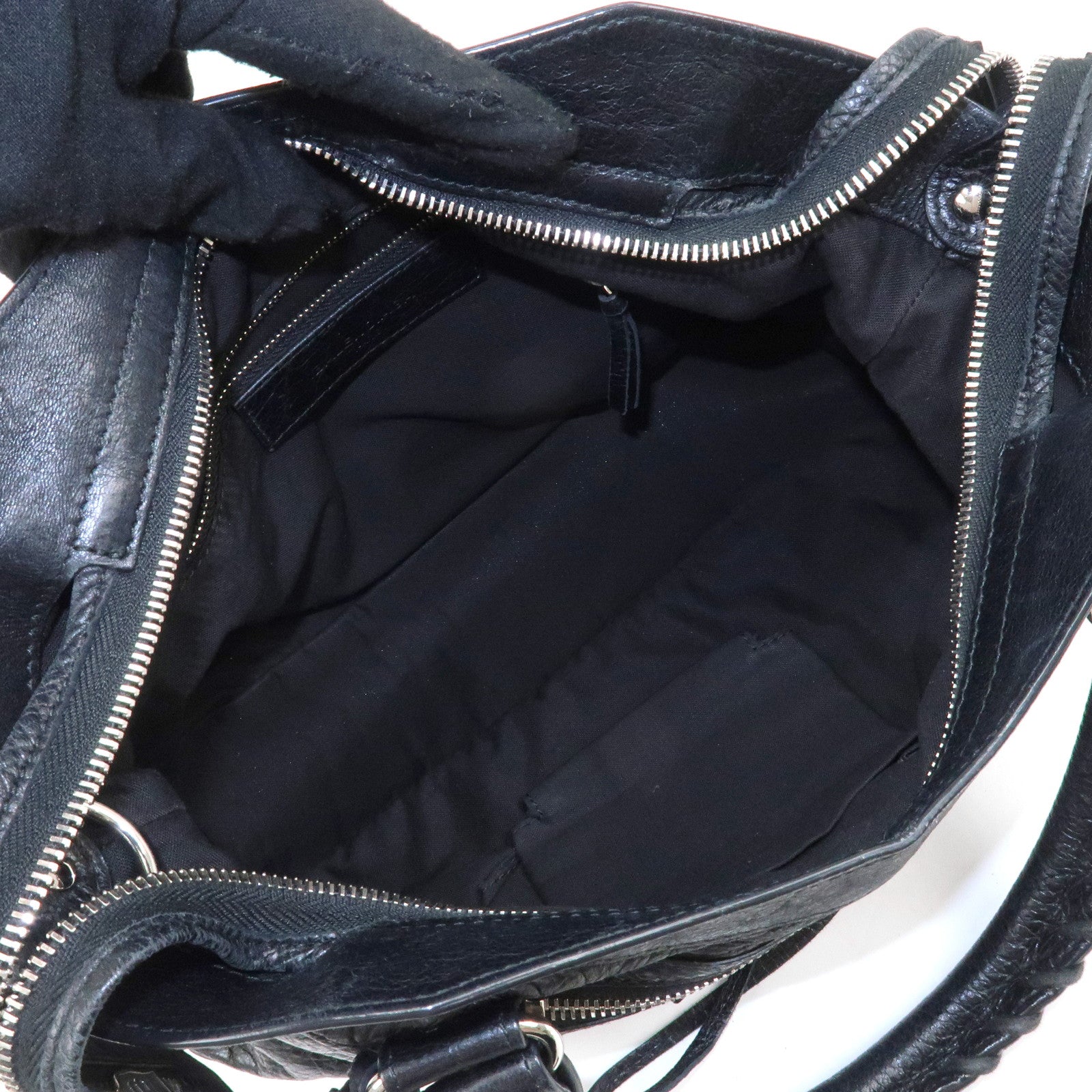 BALENCIAGA The Town Leather 2way Bag Hand Bag Black 240579 Used