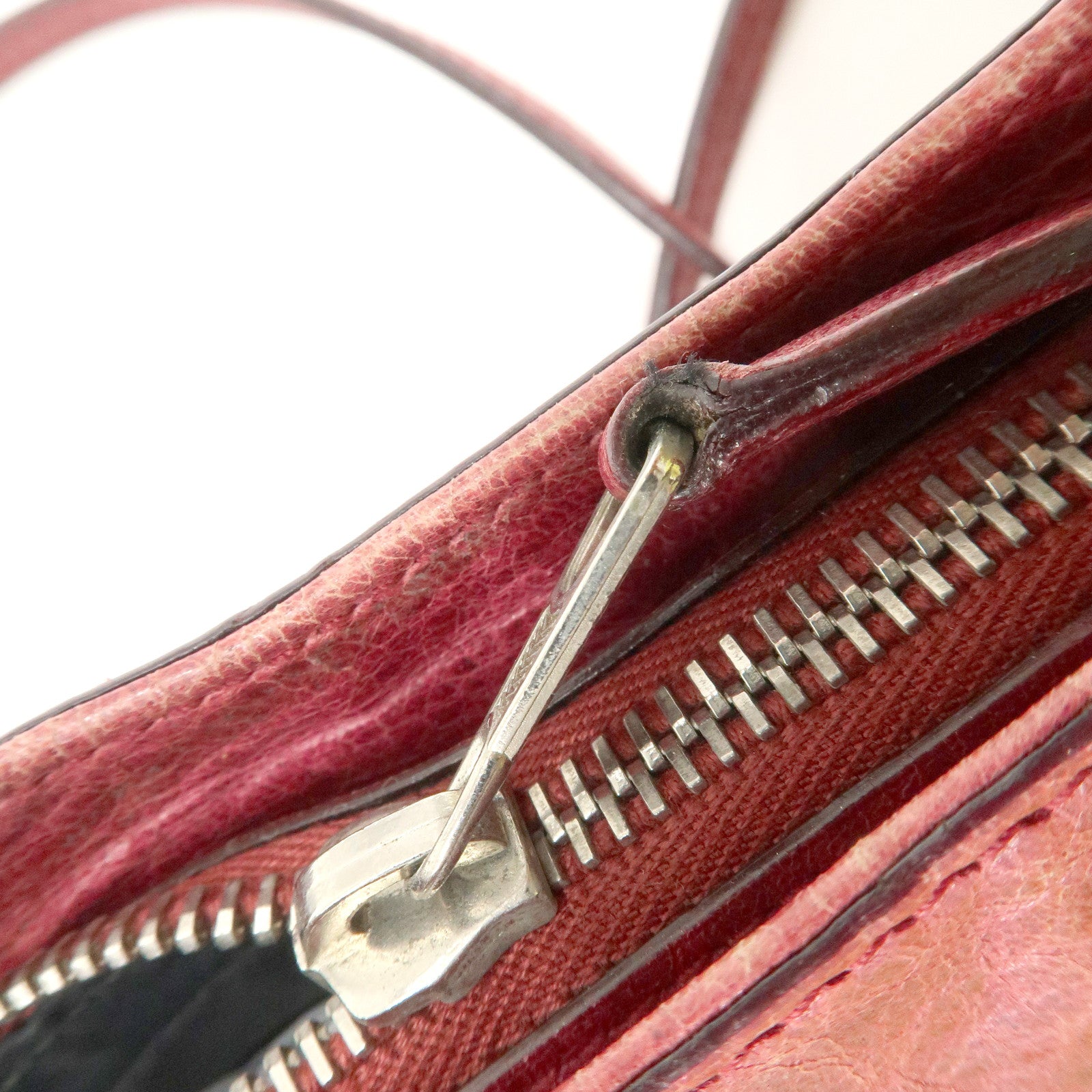 BALENCIAGA The Giant Hip Leather Shoulder Bag Hand Bag Wine Used