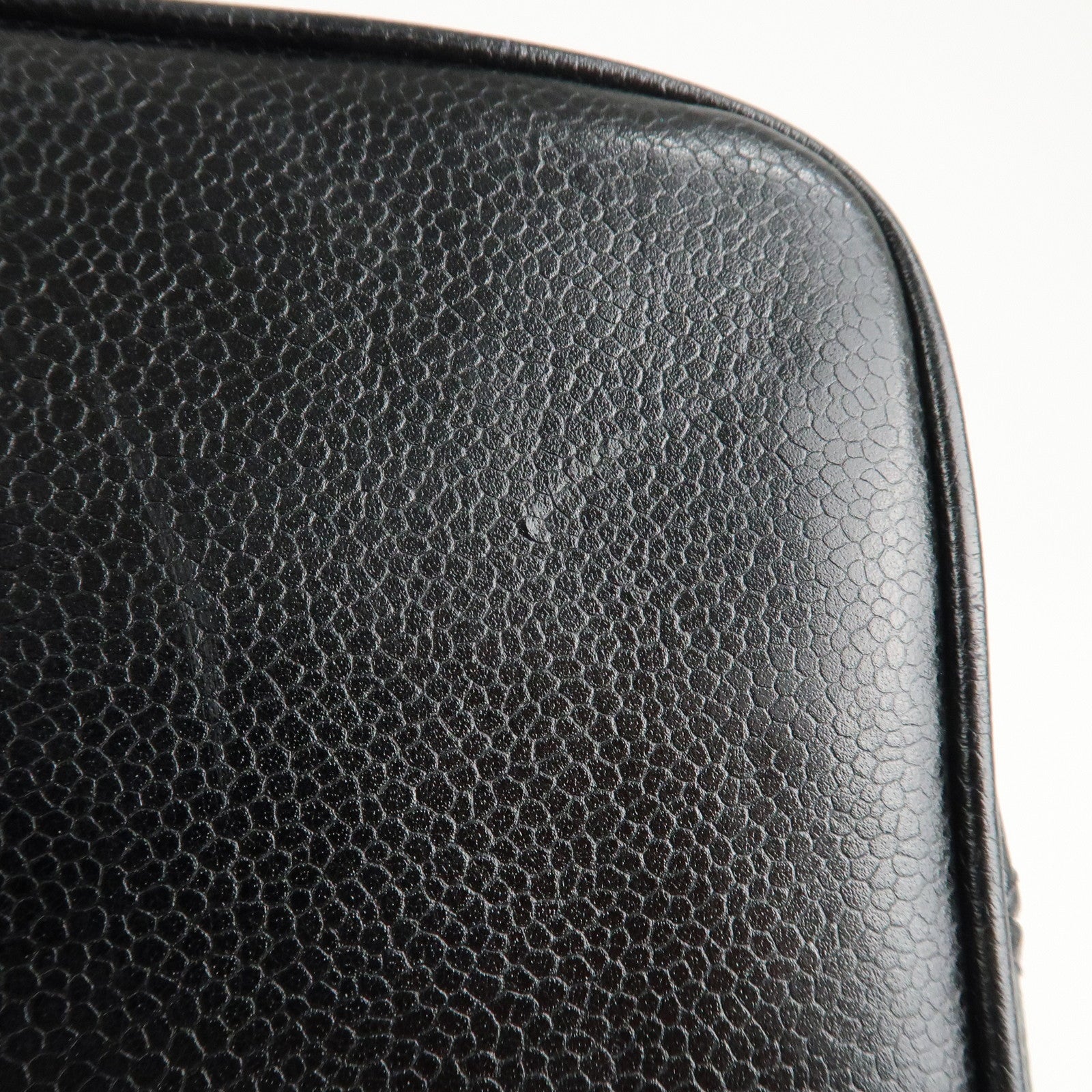 CHANEL Caviar Skin Matelasse Tote Bag Hand bag Black A01804 Used