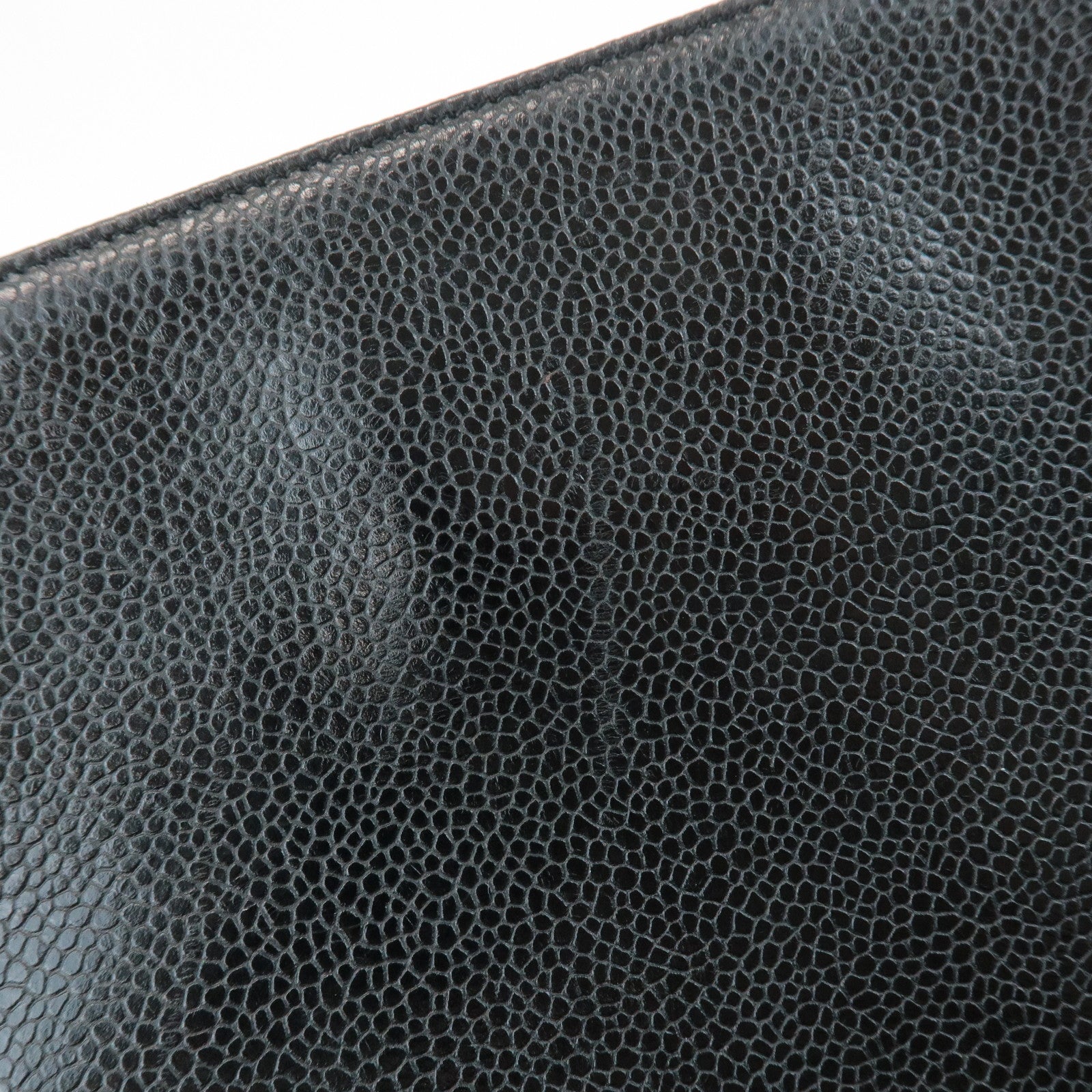 CHANEL COCO Mark Caviar Skin Chain Shoulder Bag Black Used